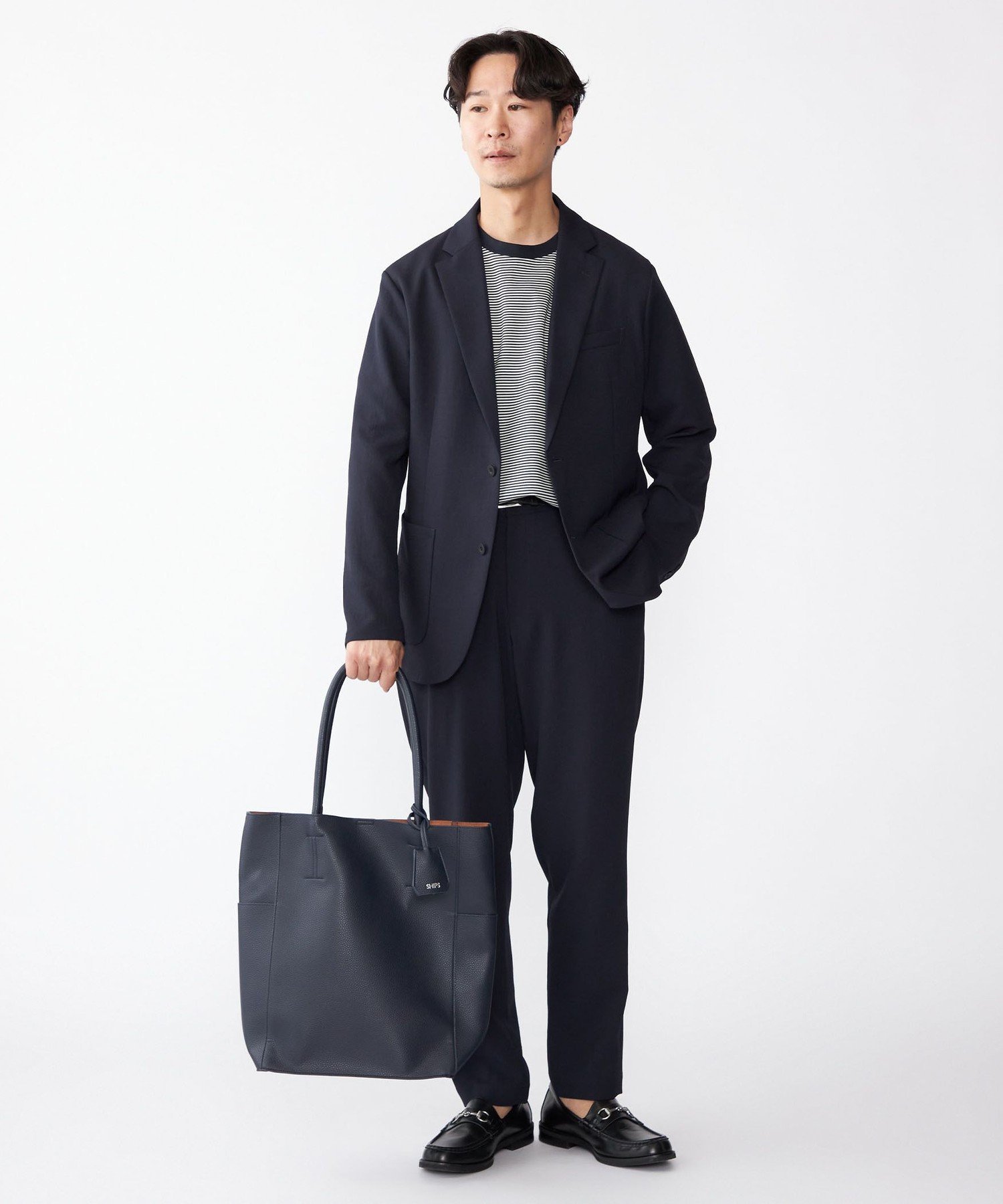 SHIPS｜【WEB限定】SHIPS: 合成皮革 ヴァーティカル ビズ トート