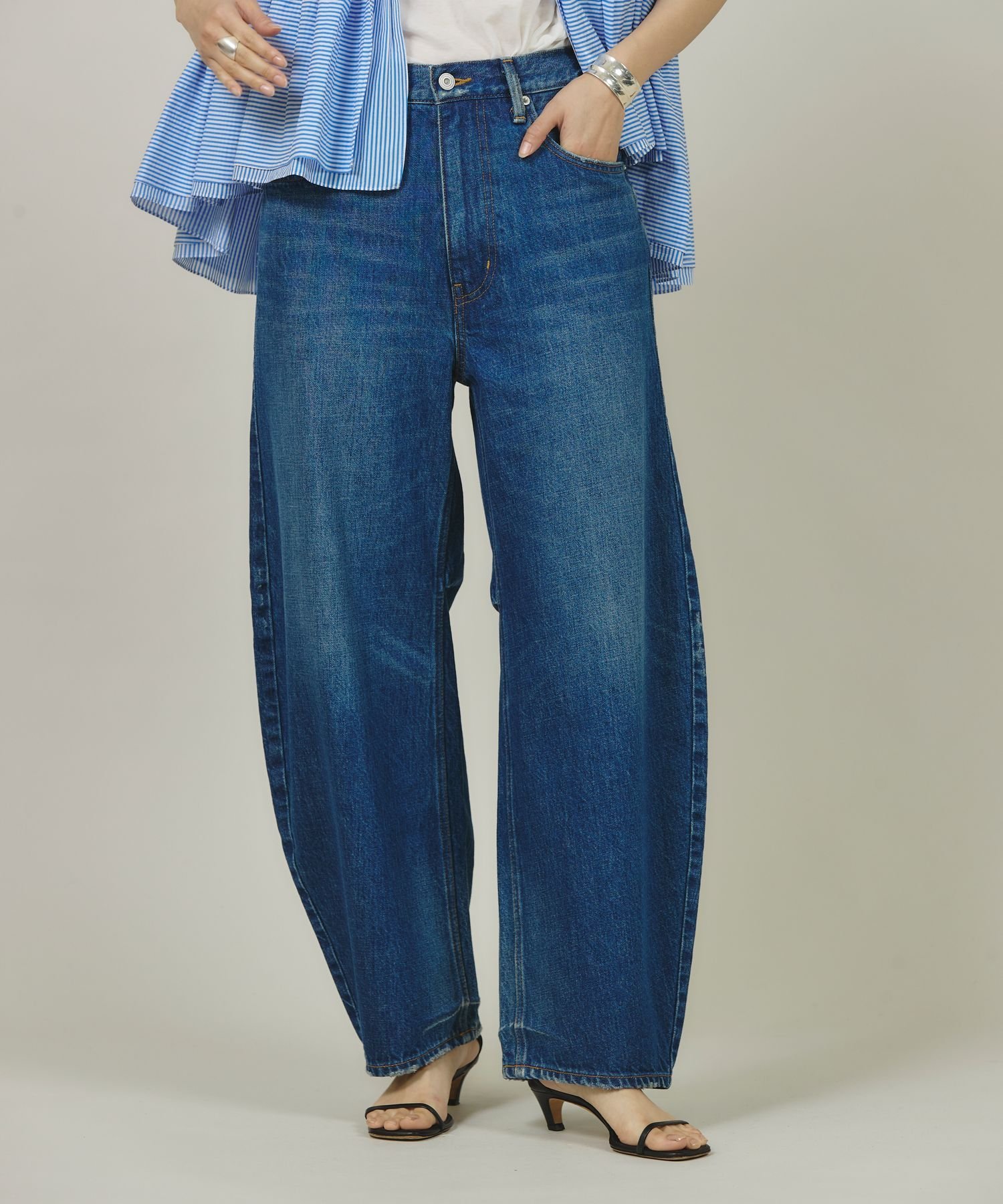 Curensology ユーズドカーヴィーデニムパンツ 中古・古着通販】Curensology (カレンソロジー) ユーズドカーヴィー