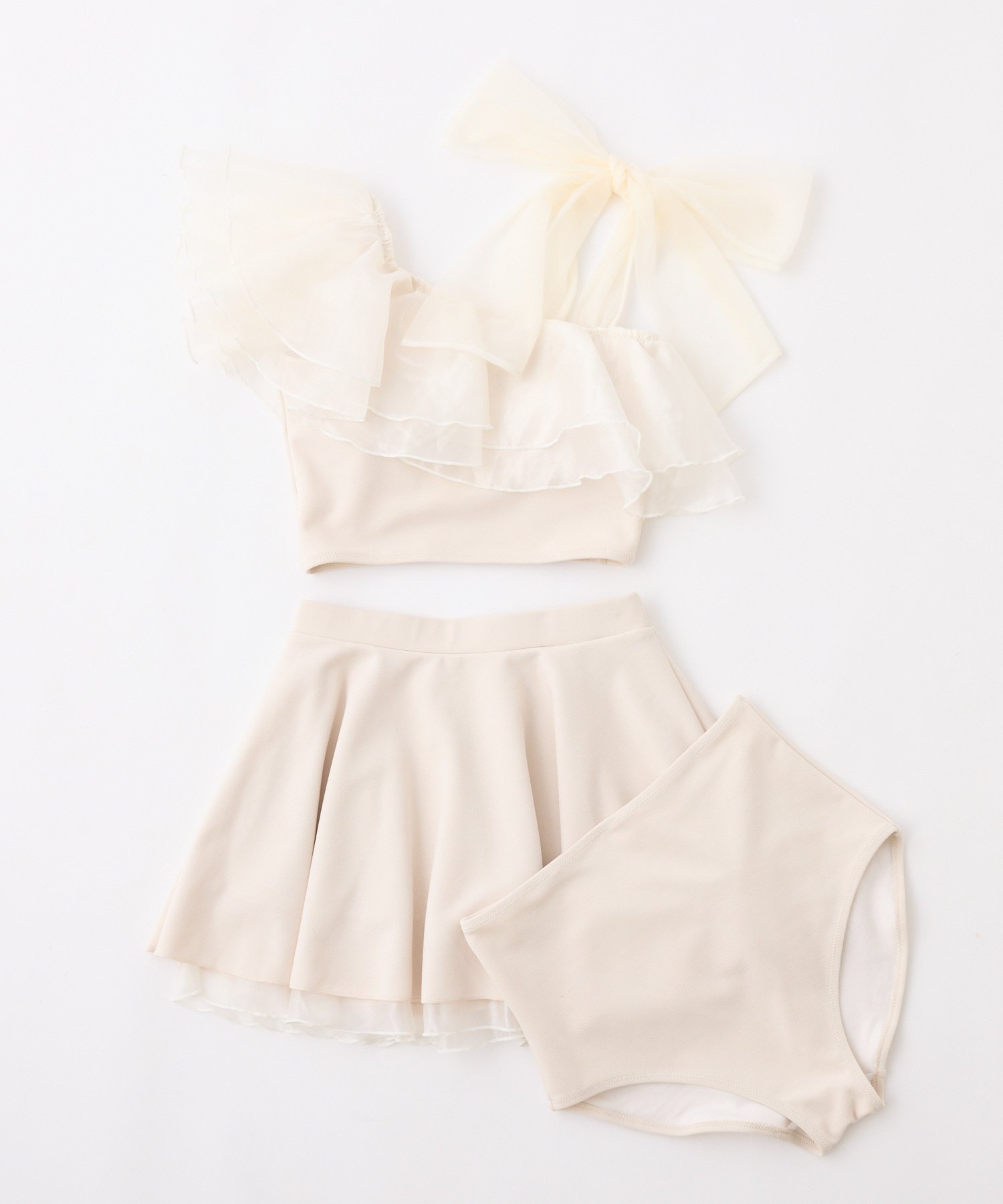 one after another NICE CLAUP｜swimwear/肩リボンワンショル(3点