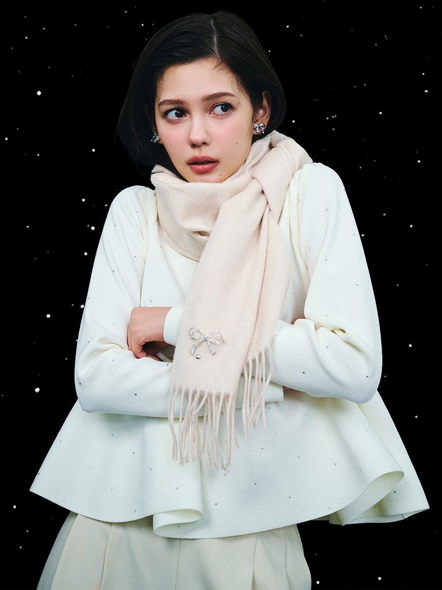 CELFORD｜【ウォッシャブル】ホットフィットビジューペプラムニット