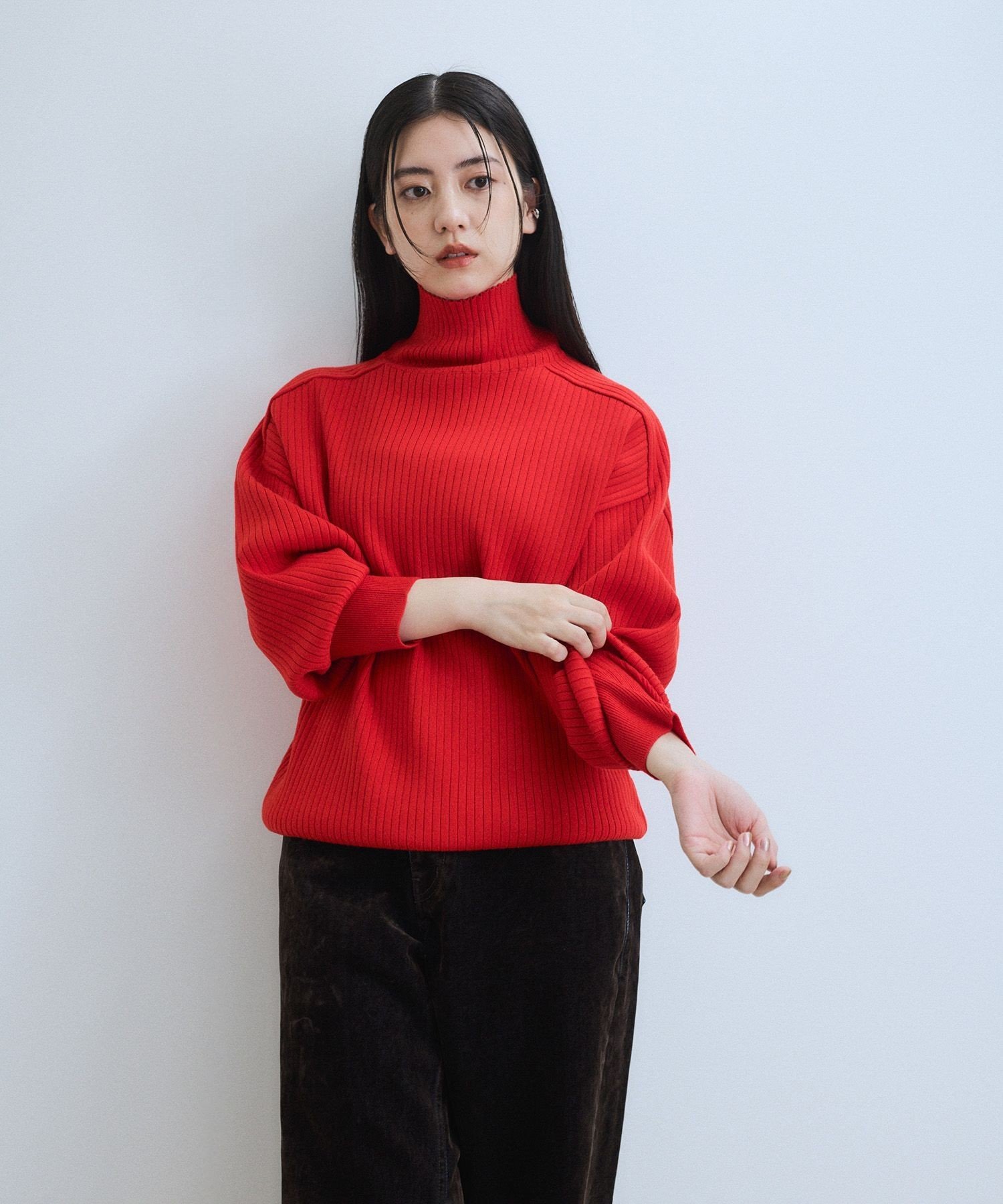 ADAM ET ROPE'｜【WEB限定】・【定番人気】WOOL混リブタートルニット