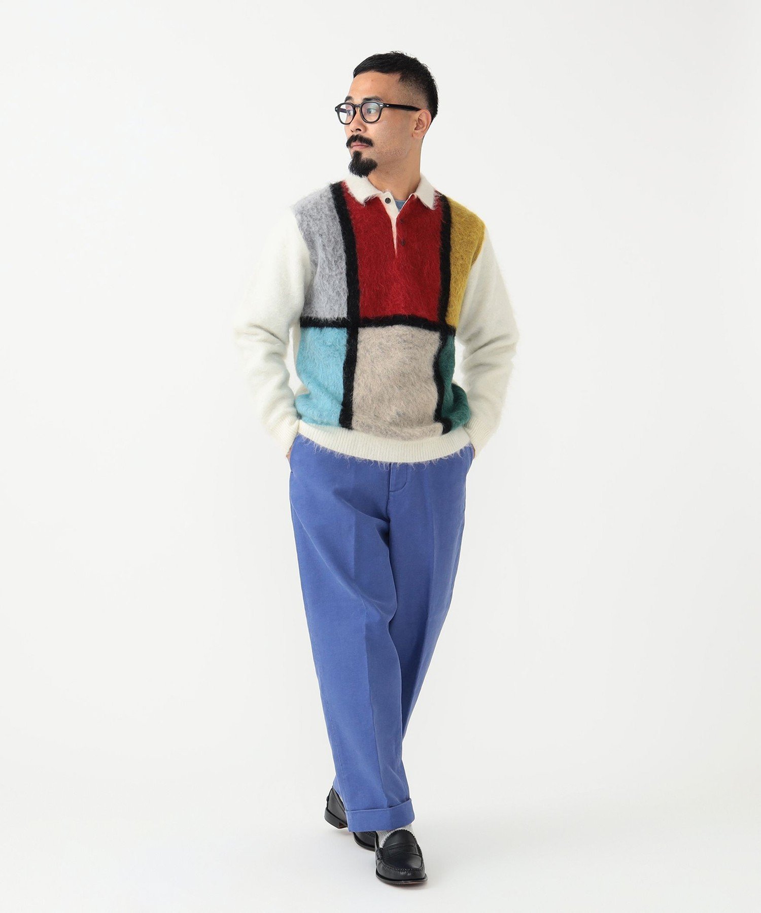 BEAMS MEN｜ BEAMS PLUS / シャギー ニット ポロシャツ | Rakuten