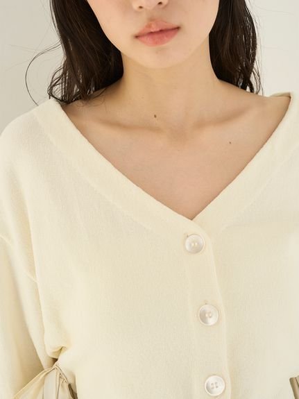 SNIDEL｜リボンドッキングカーディガン | Rakuten Fashion(楽天