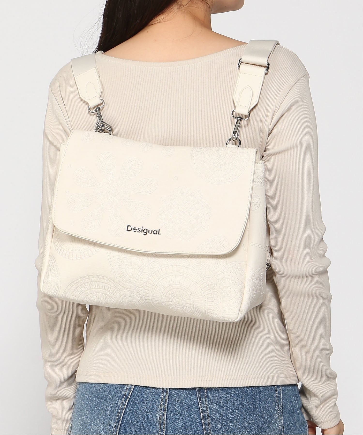 Desigual｜フラワー刺繍2WAYハンドバッグ | Rakuten Fashion(楽天