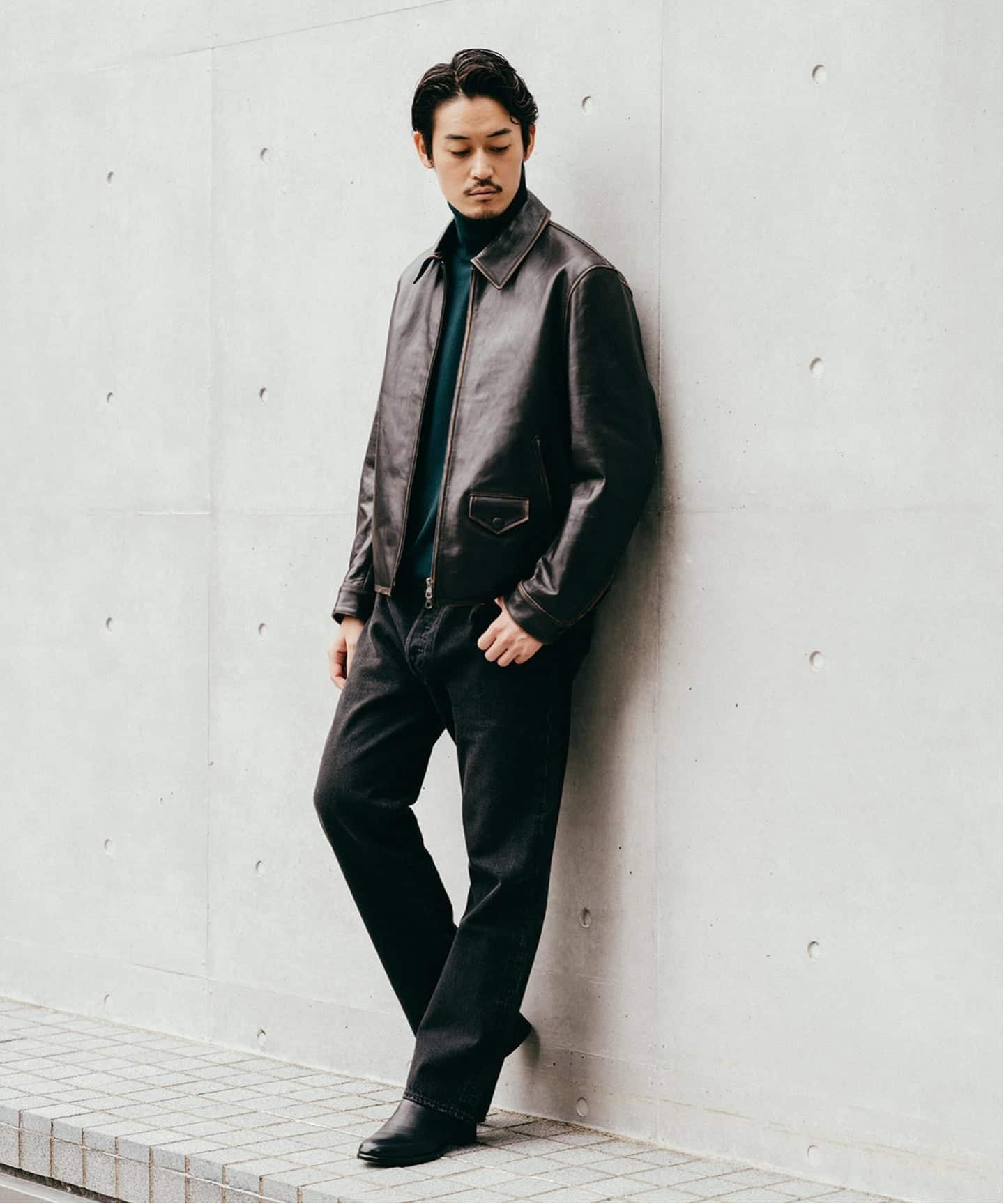 EDIFICE｜ラムレザー フレンチアンティーク ライダースジャケット