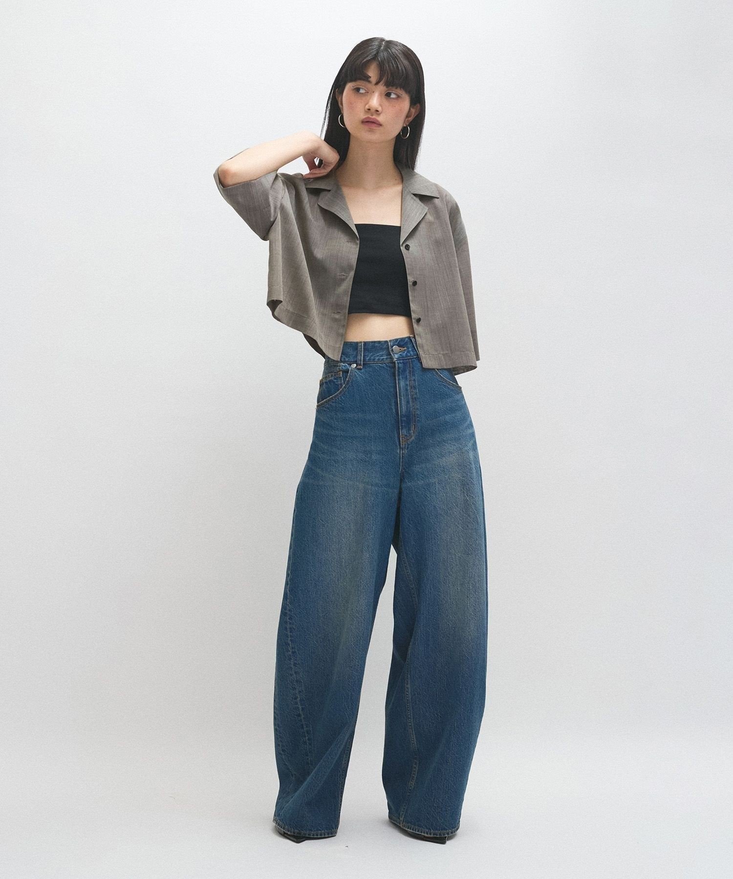 ADAM ET ROPE'｜【サステナブル】バックタックワイドデニム | Rakuten