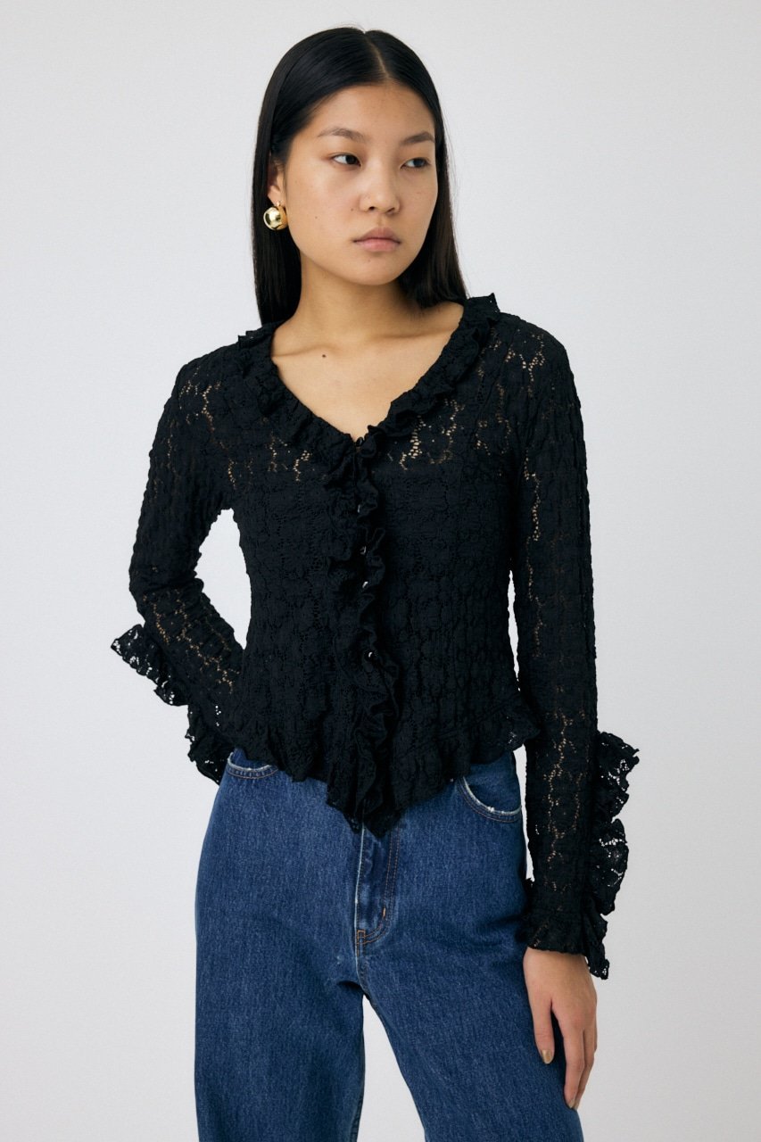 moussy｜CUT LACE RUFFLE ブラウス | Rakuten Fashion(楽天