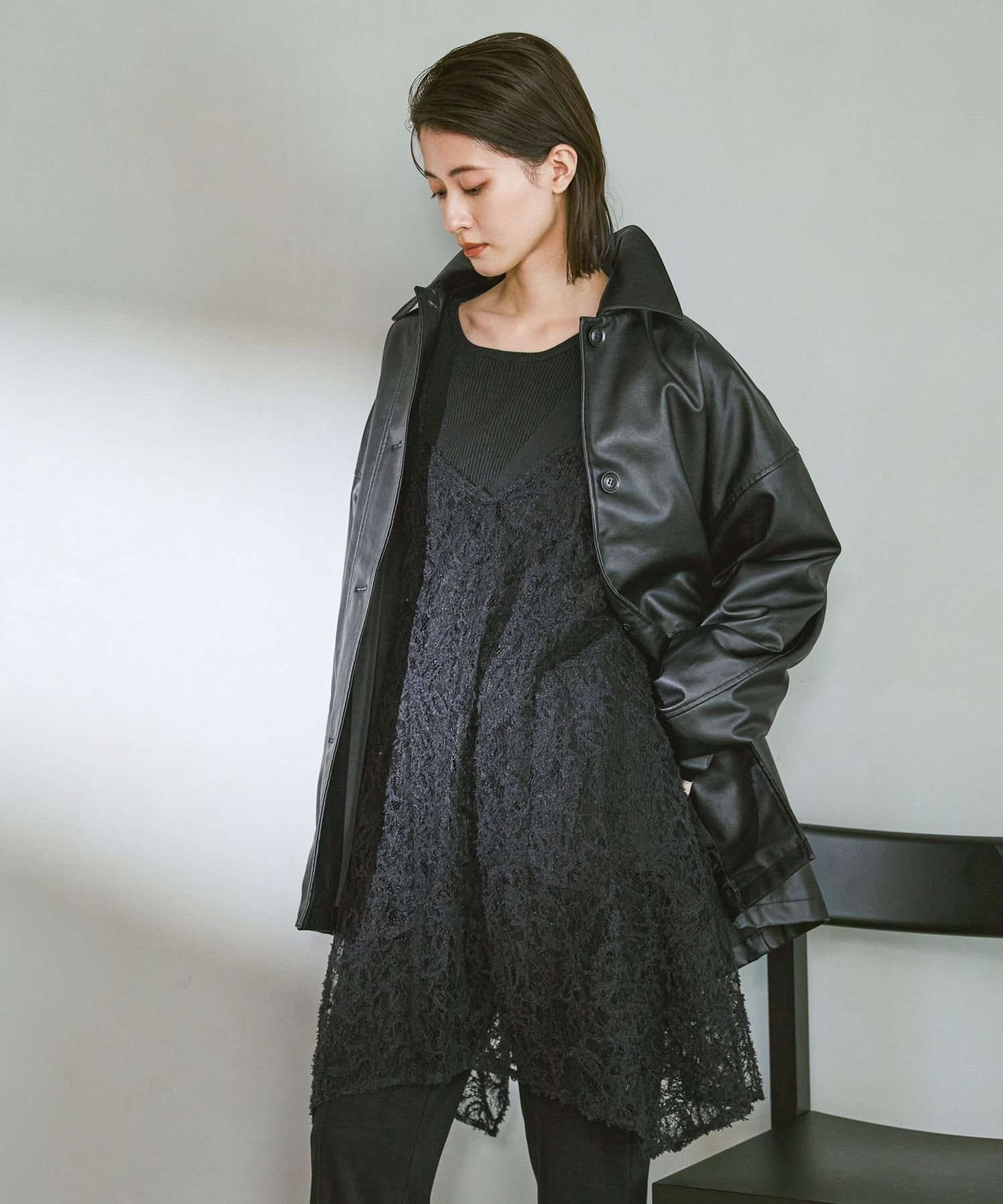 LAKOLE｜フェイクレザーカーコート | Rakuten Fashion(楽天