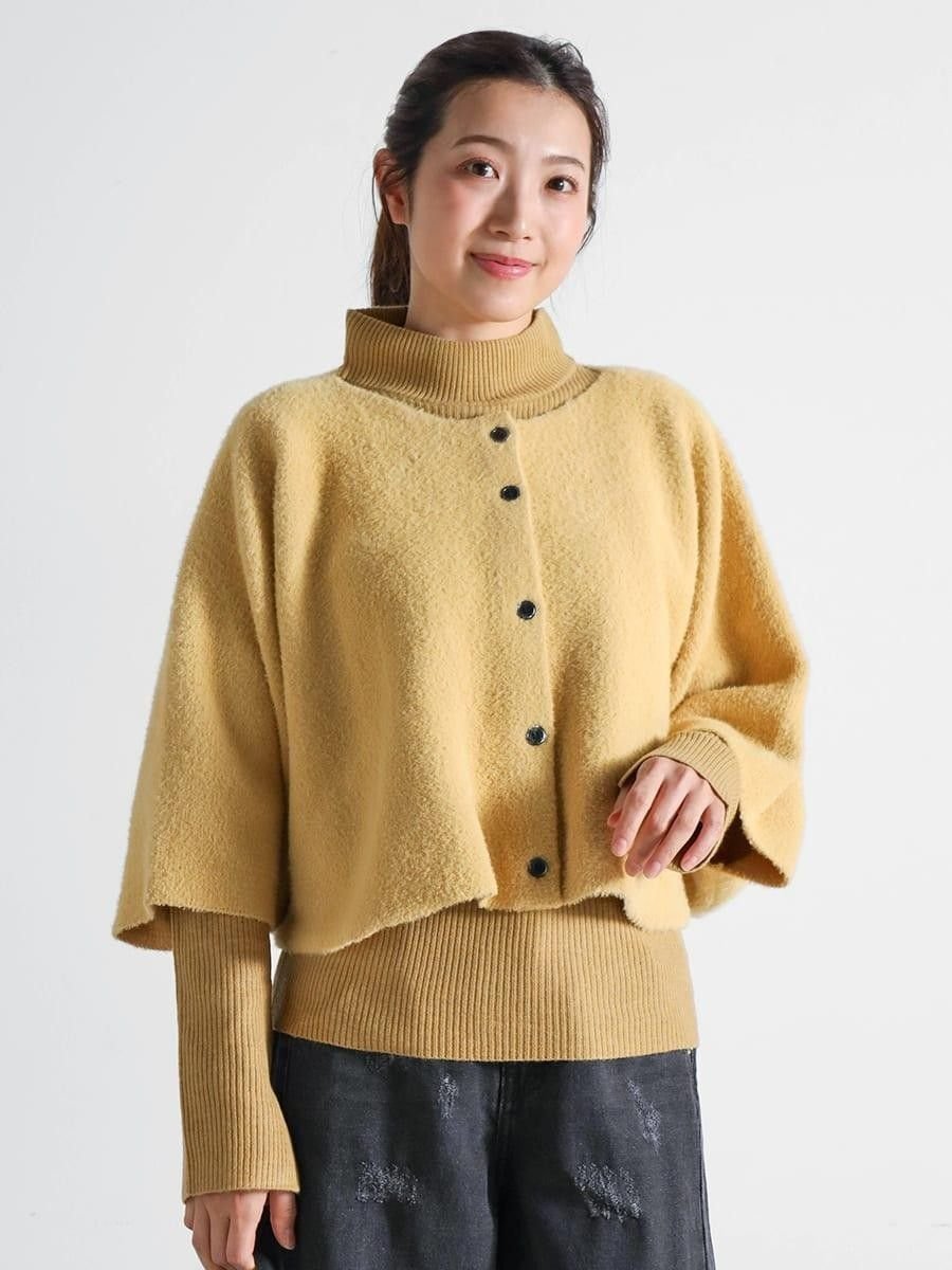 Vin｜起毛ケープハイネックニットアンサンブル | Rakuten Fashion(楽天