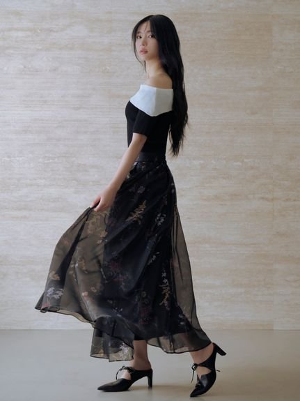 FRAY I.D｜ボタニカルプリントシアータックスカート | Rakuten Fashion