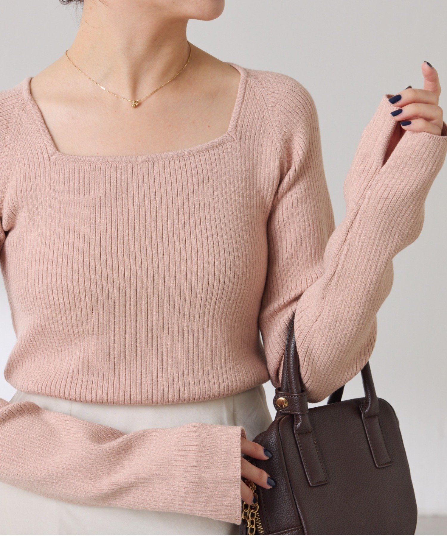 COLLAGE GALLARDAGALANTE｜深スクエアリブニット | Rakuten Fashion