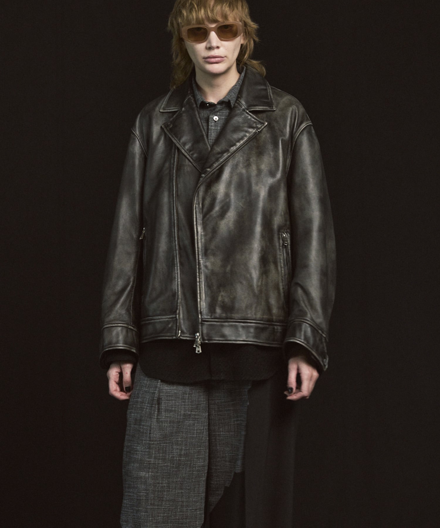 MAISON SPECIAL｜Sheep Leather Tailored Double Rider Jacket