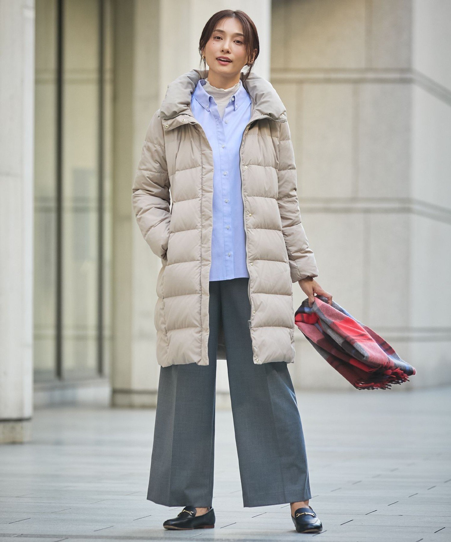 J.PRESS｜ブラッシュドマルチポリ ロング ダウン コート | Rakuten