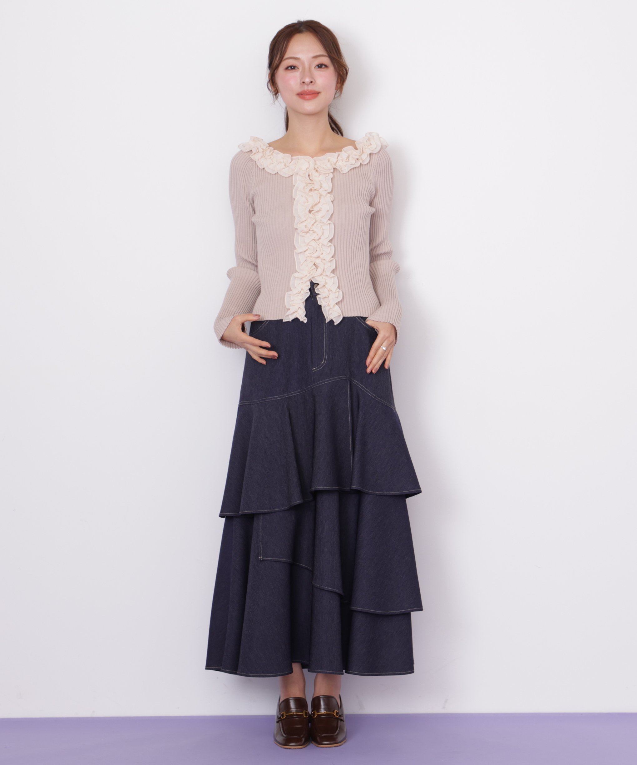 JILL by JILL STUART｜フリルトリムニット | Rakuten Fashion(楽天