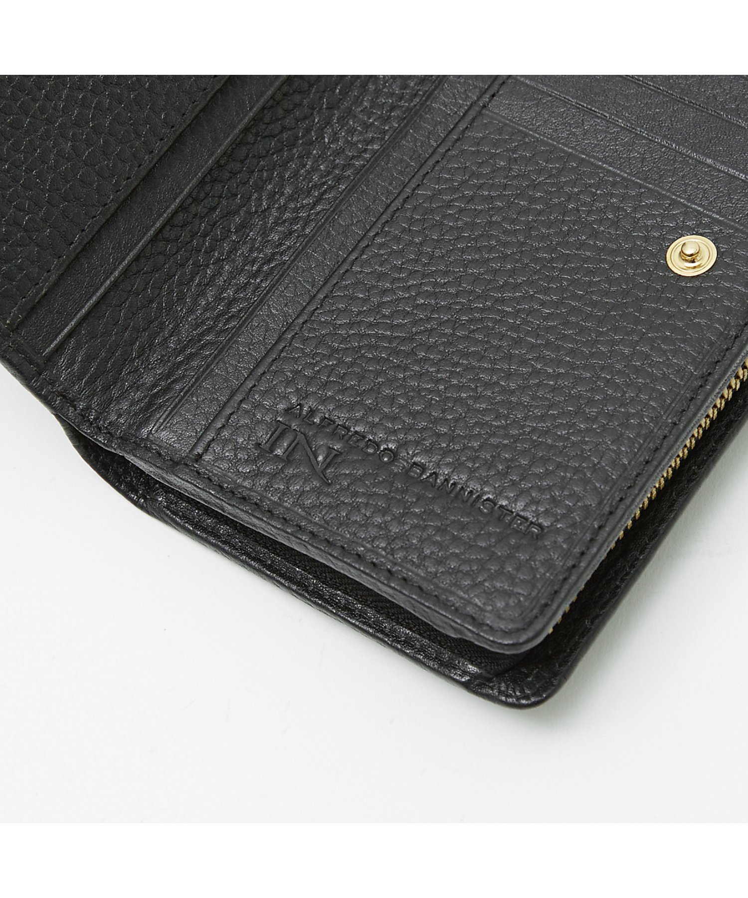 alfredoBANNISTER｜牛革 シボレザー ラインデザイン 二つ折り 長財布