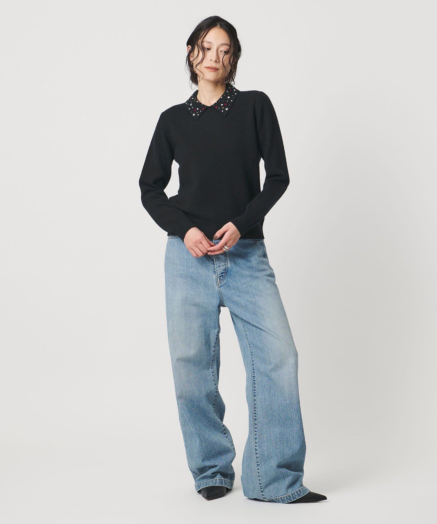 UNITED ARROWS｜ラインストーン ポロ ニット | Rakuten Fashion(楽天