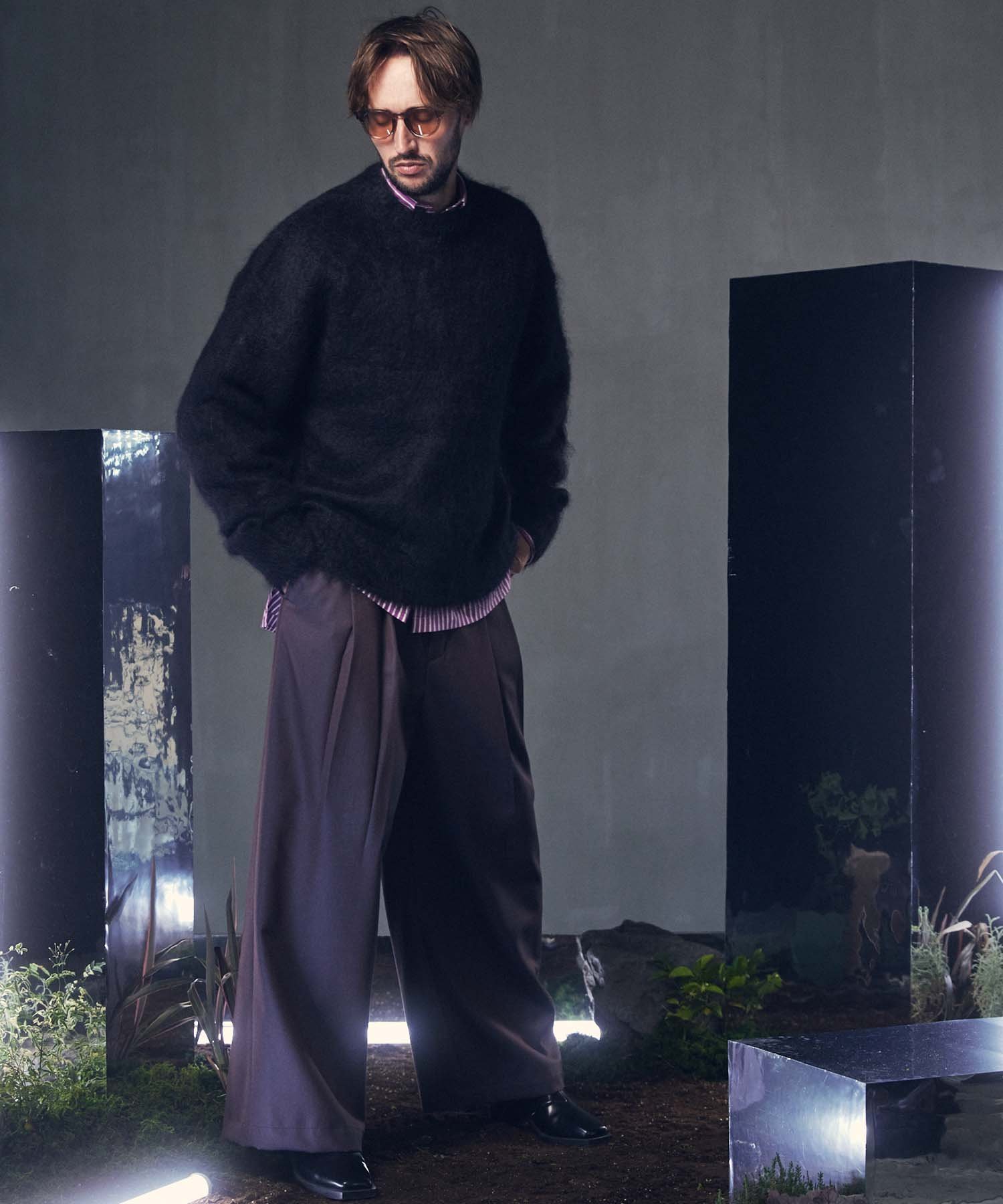 MAISON SPECIAL｜IGEA Super Brushed Kid-Mohair Prime-Over Crew Neck