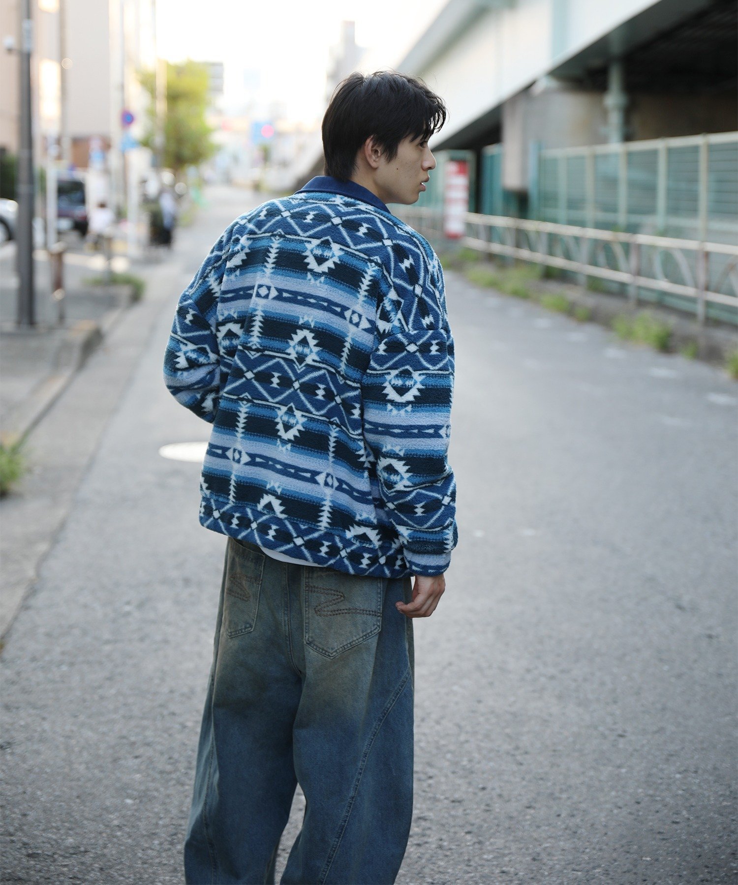 aimoha｜HOOK -original- 民族風幾何学模様ボアジャケット | Rakuten