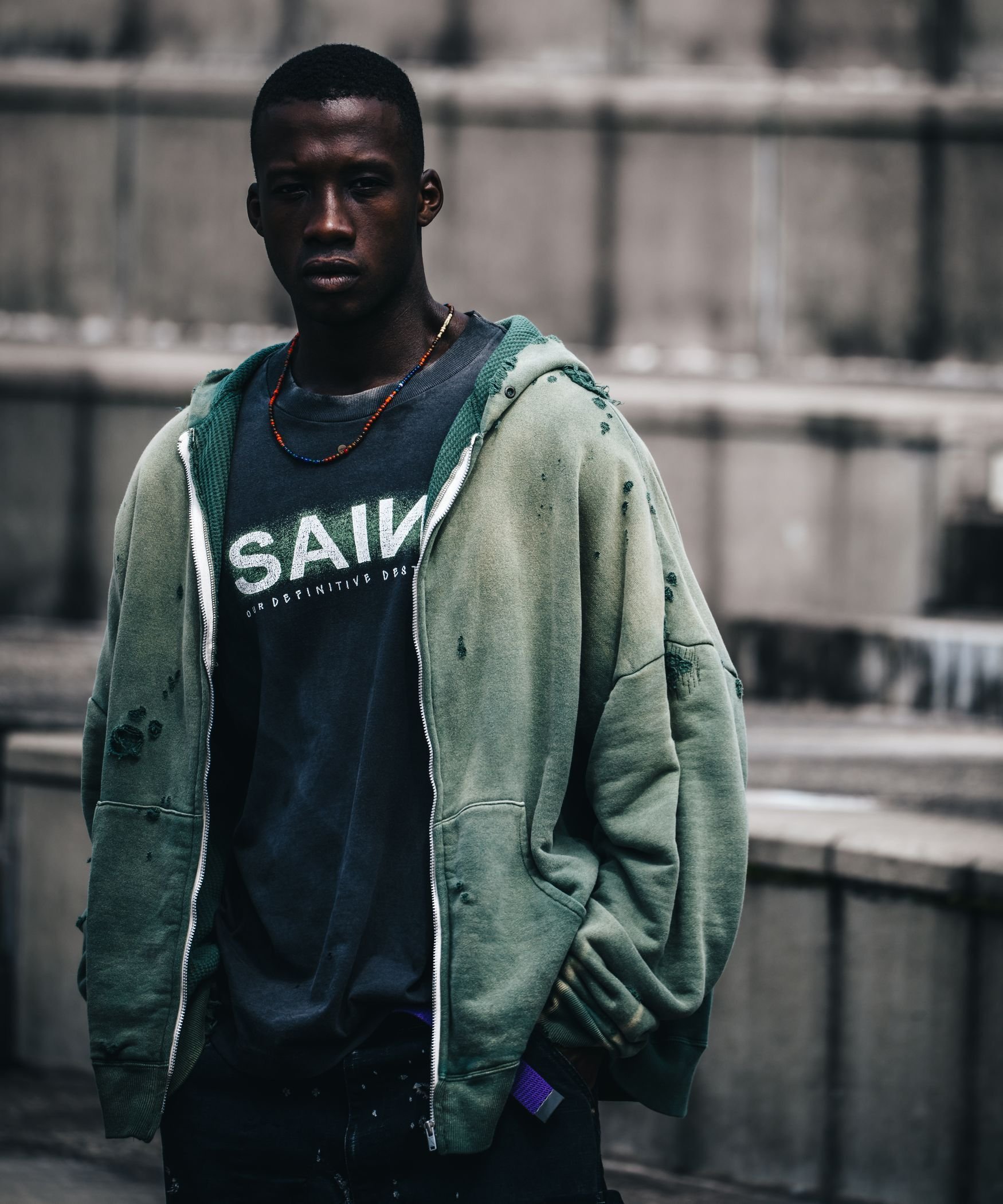 ROYAL FLASH｜SAINT MICHAEL/セントマイケル/HOODIE/DBL-FC ZIP/GREEN