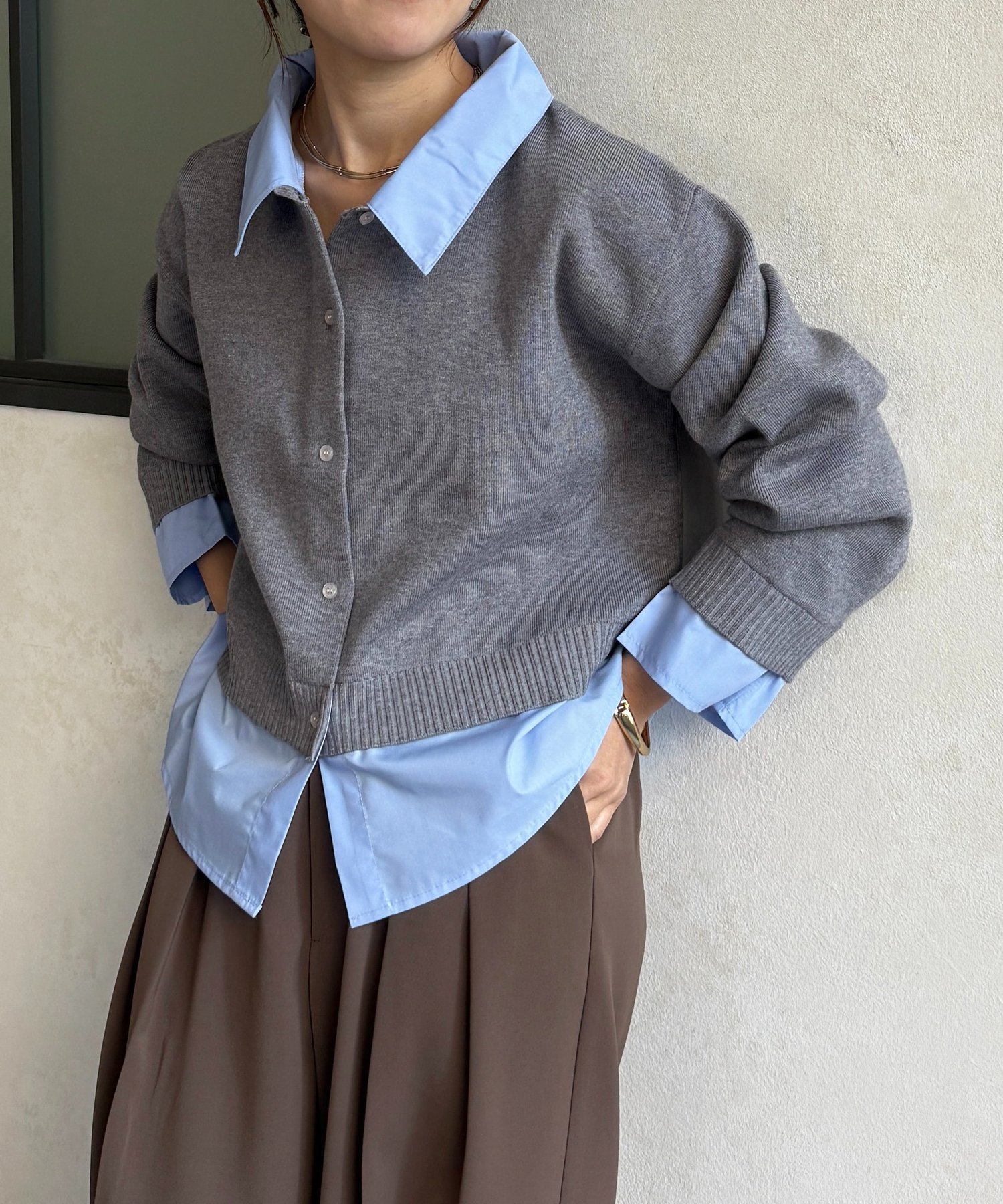 Thevon.｜シャツドッキングニットプルオーバー | Rakuten Fashion(楽天