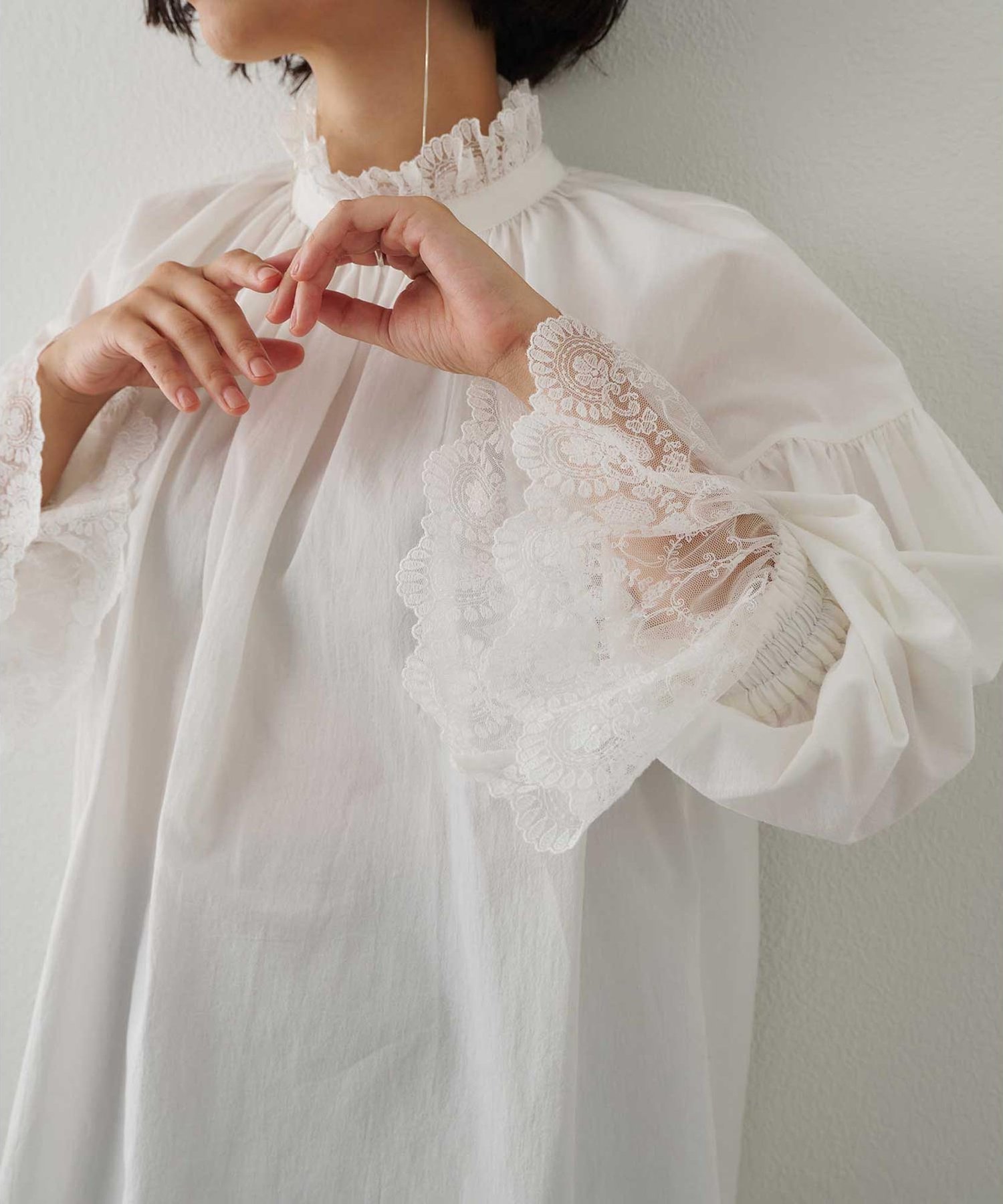 Whim Gazette｜レースギャザーブラウス | Rakuten Fashion(楽天