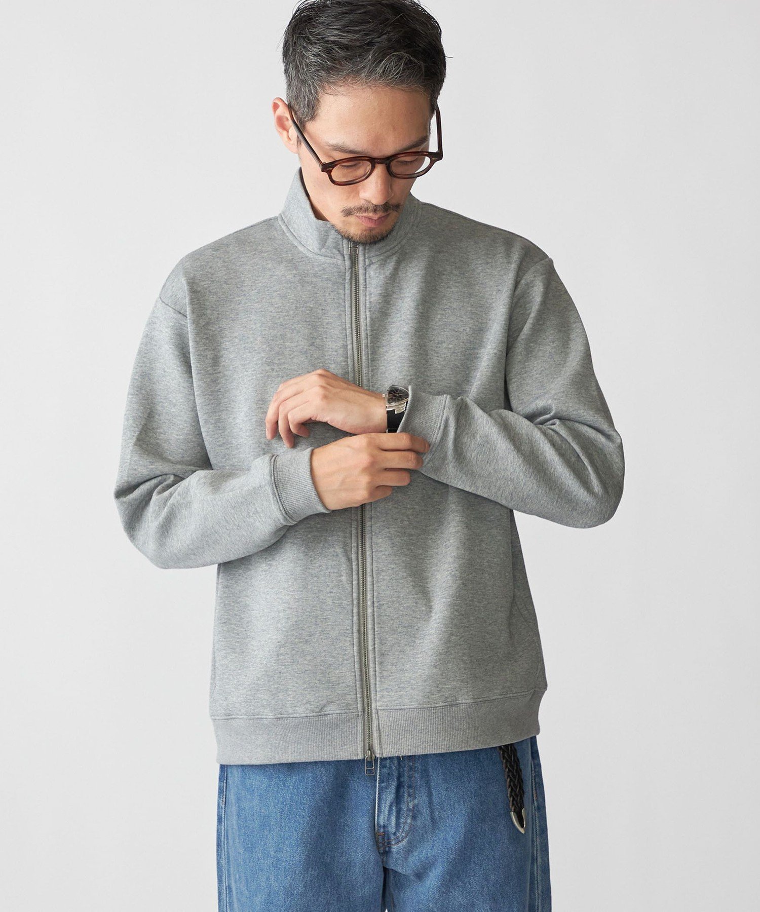 SHIPS｜【WEB限定】SHIPS: ハイゲージ ダブルニット スタンド ジップ