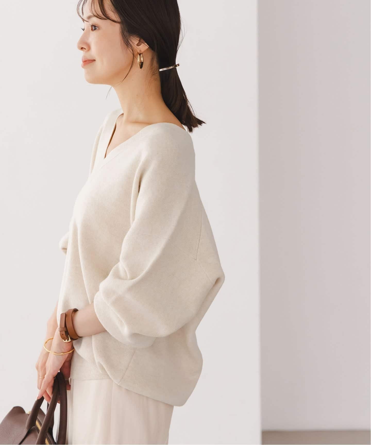 NOBLE｜《追加》カシミヤMIXスムースVプルオーバー2 | Rakuten Fashion