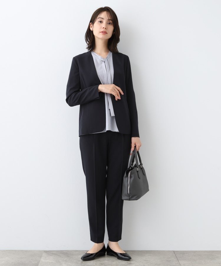 INDIVI｜【洗える/UVケア/スーツ】ストレッチノーカラージャケット