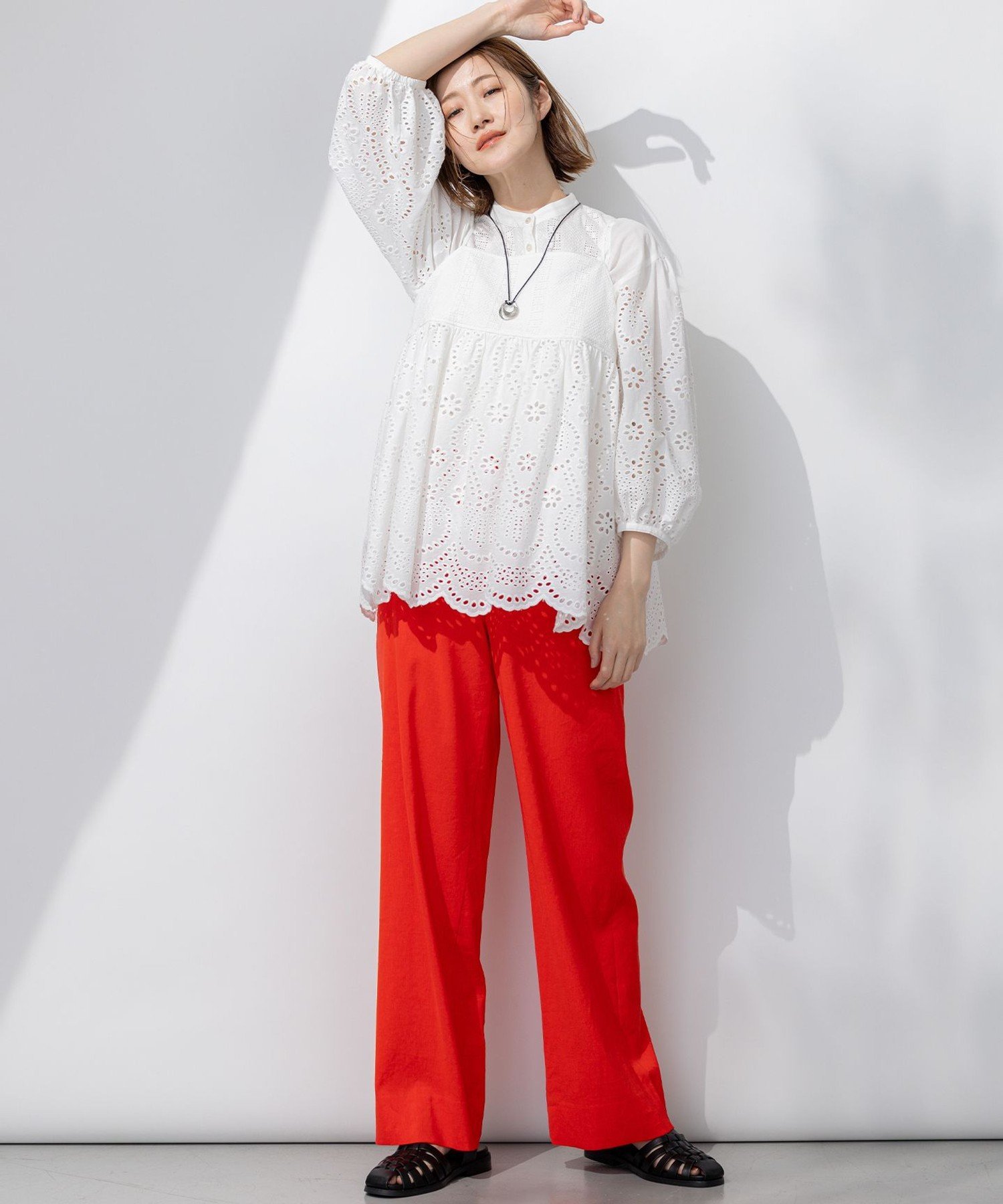 23区｜【洗える】コットンエンブロイダリー キャミソール | Rakuten