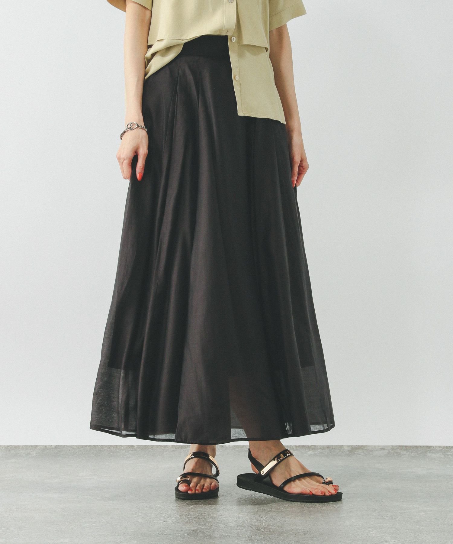 GLOBAL WORK｜シアータックフレアスカート/253432 | Rakuten Fashion