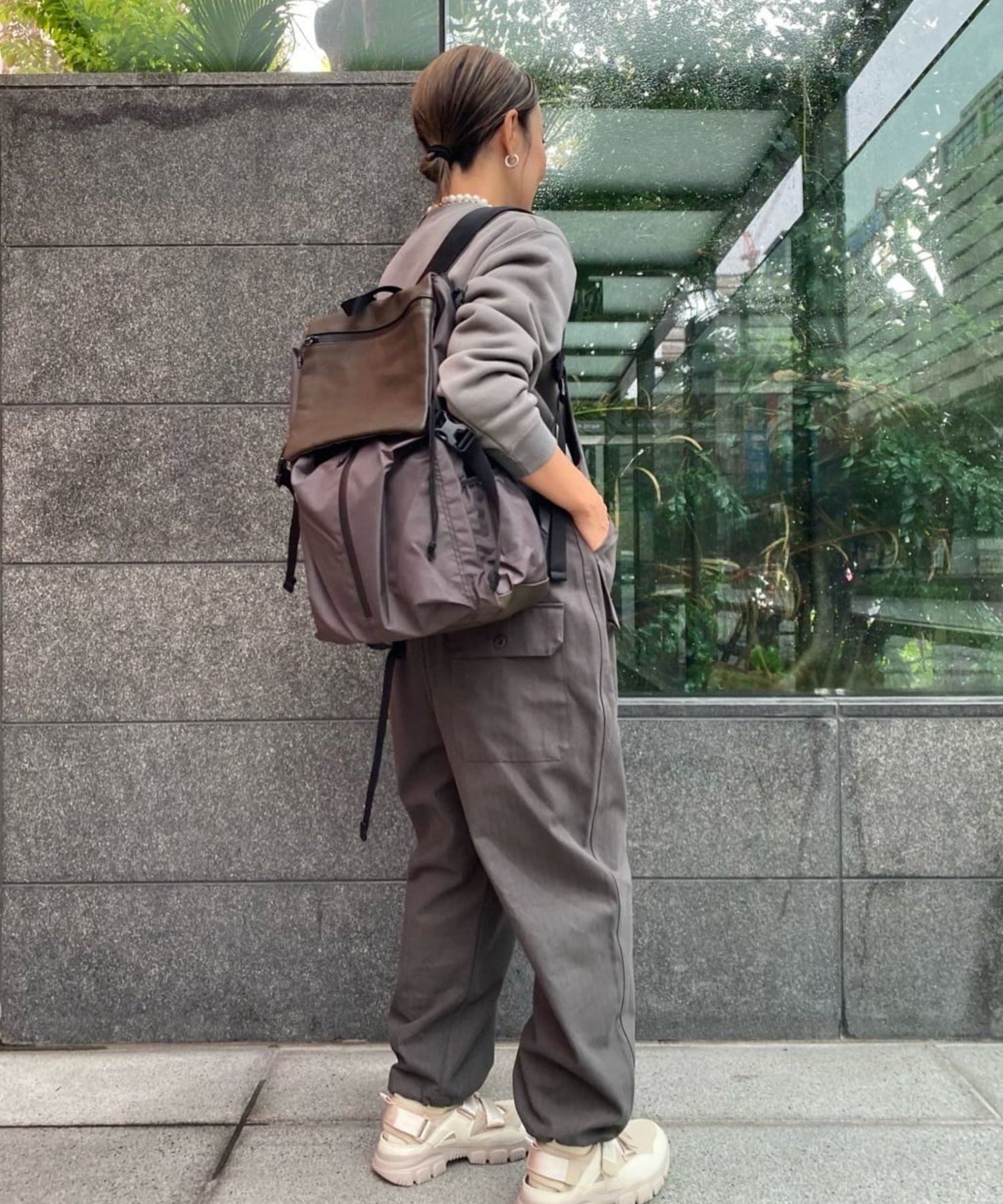 ear PAPILLONNER｜【BURLAPOUTFITTER×ear】レザーコンビライトリュック