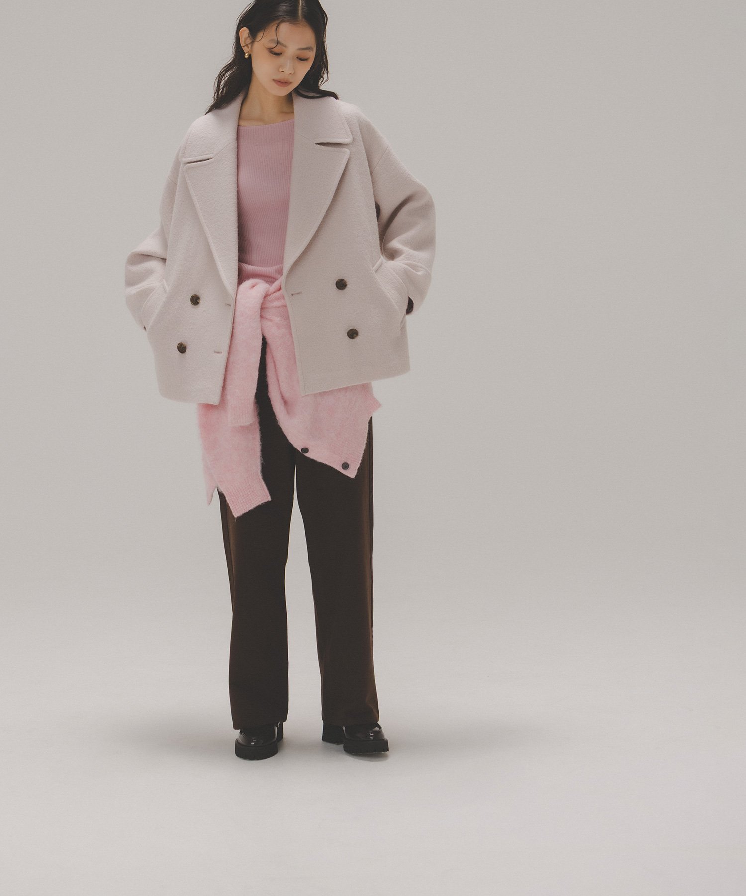 NATURAL BEAUTY BASIC｜ウーリーフォルムハーフコート | Rakuten