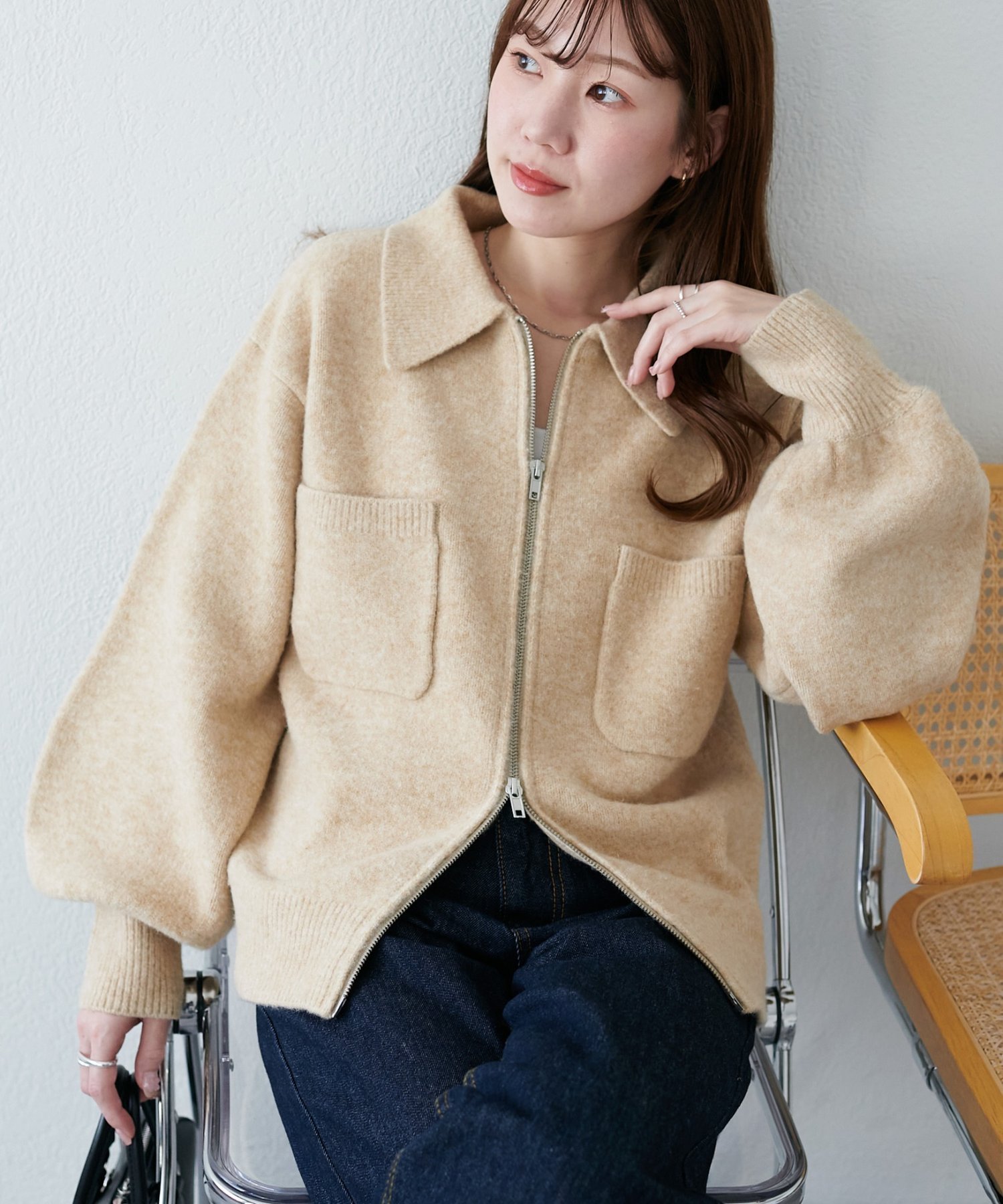 Discoat｜ダブルジップニットジャケット | Rakuten Fashion(楽天