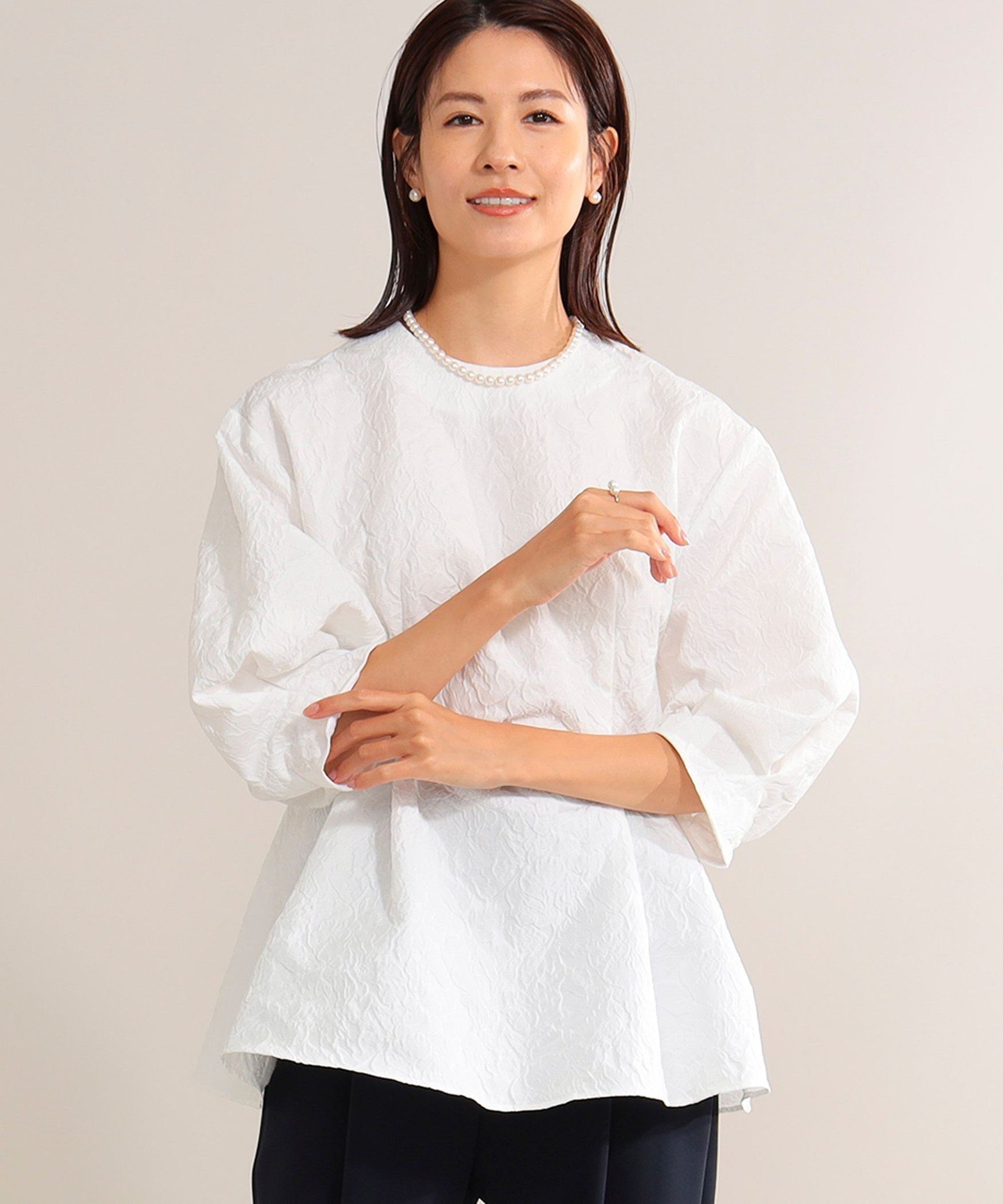 Demi-Luxe BEAMS｜【ビームスの百名品】フクレ織りジャカード アタッチ