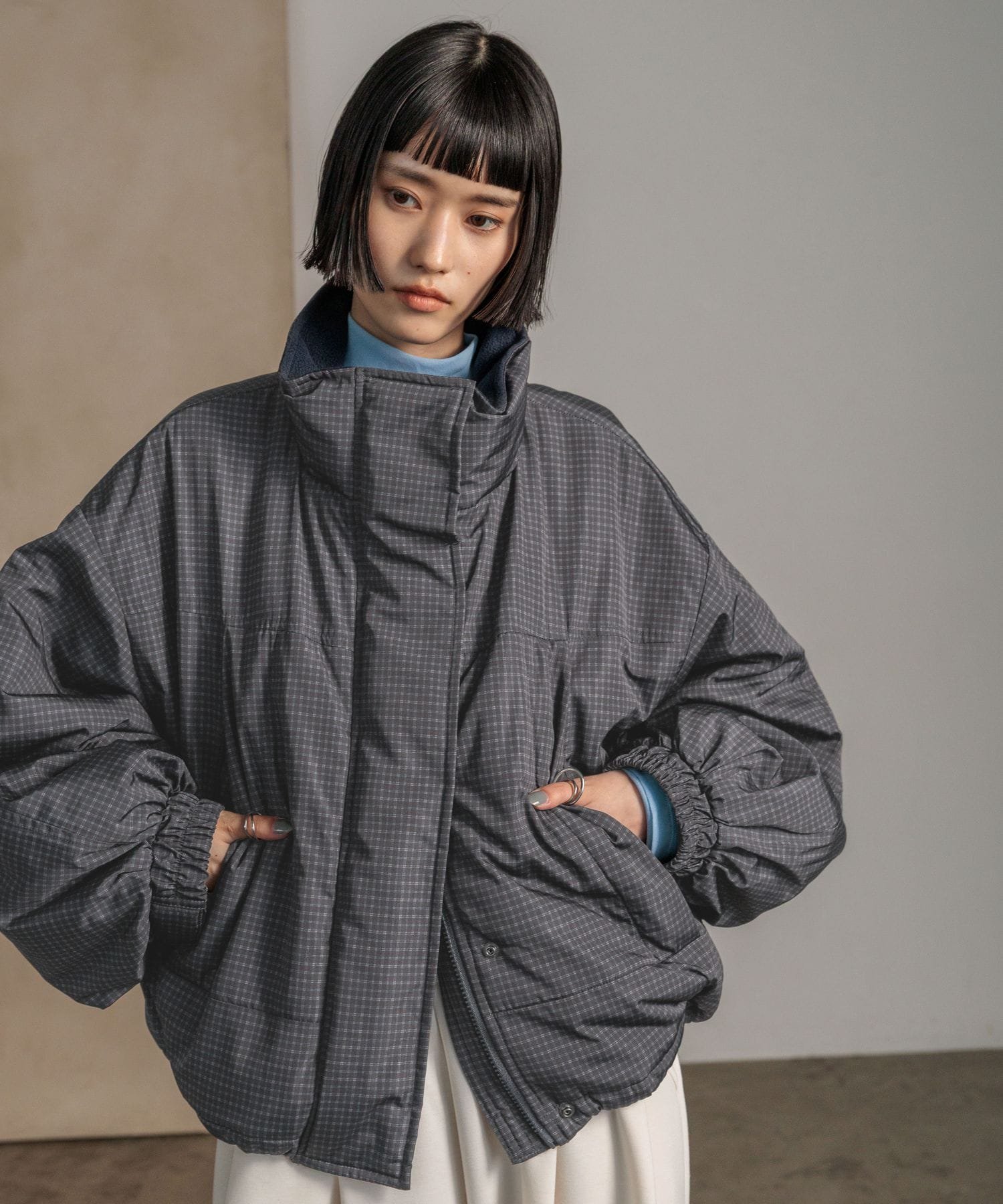 LOWRYS FARM｜チェックモンスターショートコート | Rakuten Fashion