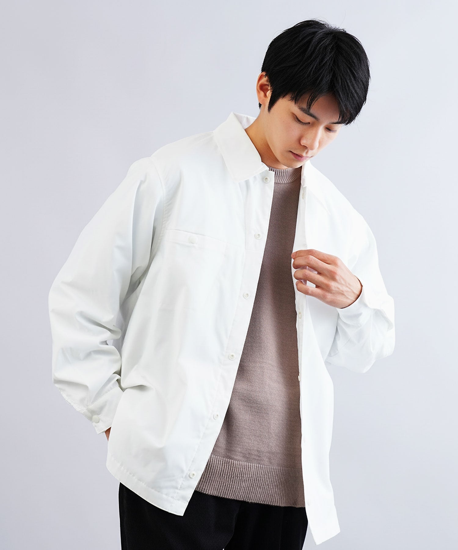 JIGGYS SHOP｜中綿入り ストレッチ ブロード シャツジャケット 軽量