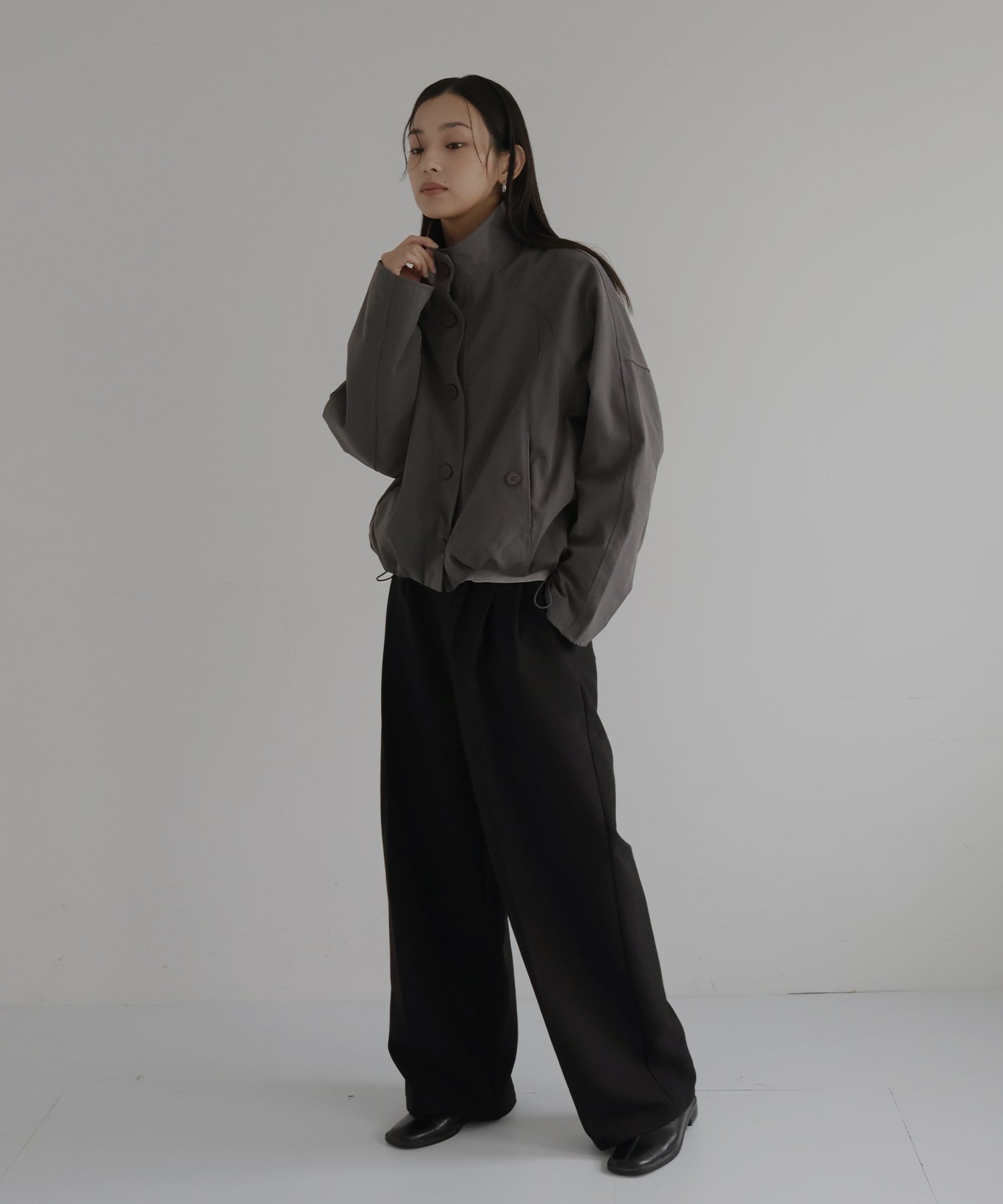 hellam｜スタンドカラーショートブルゾン | Rakuten Fashion(楽天