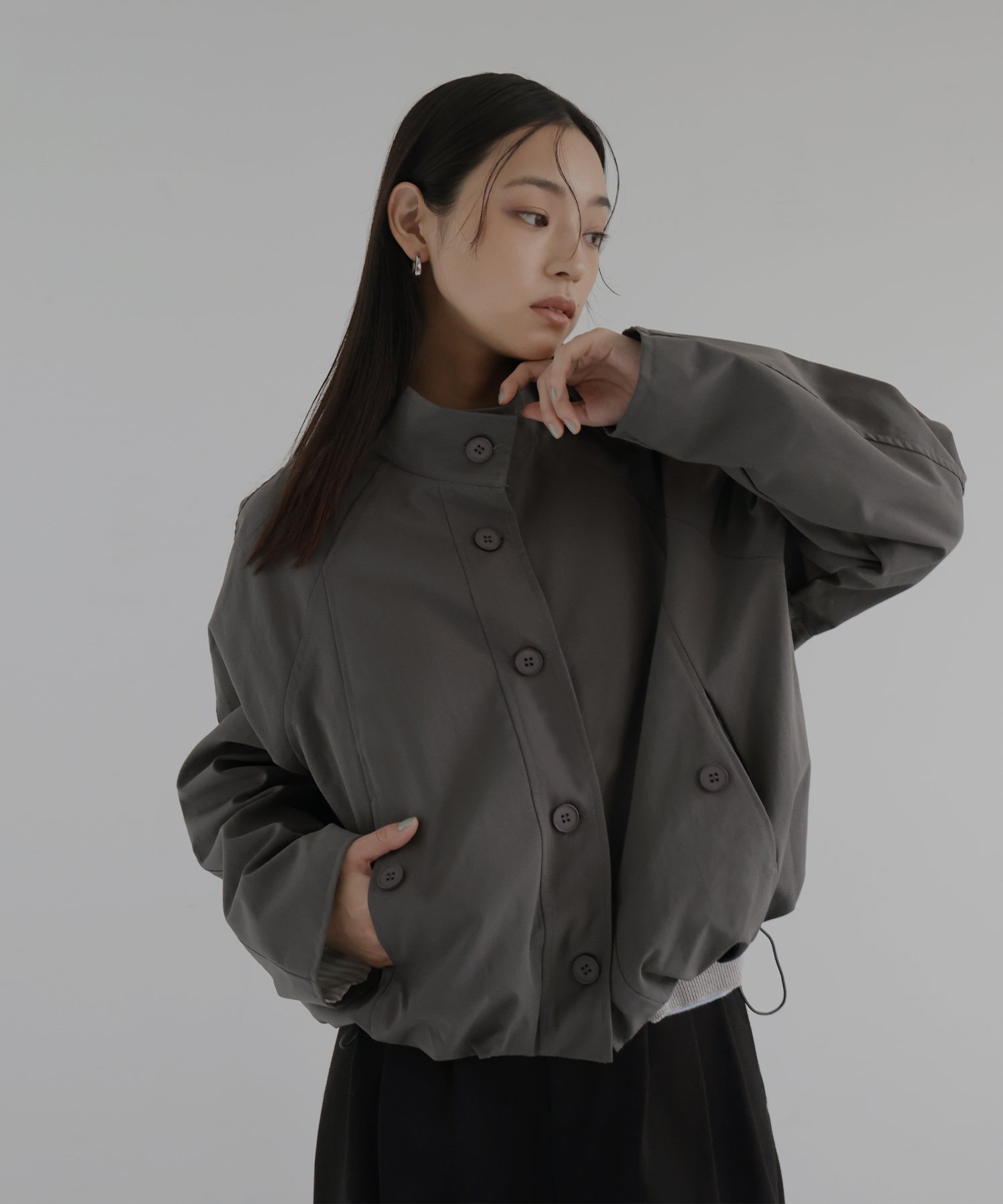 hellam｜スタンドカラーショートブルゾン | Rakuten Fashion(楽天