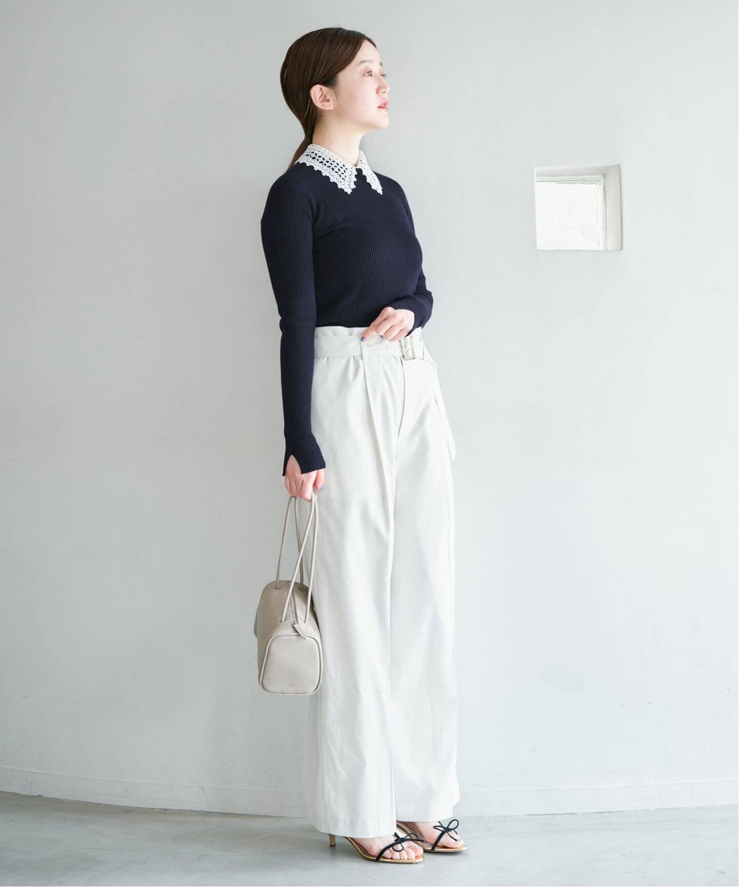 IENA｜《予約》レース襟 RIBホールガーメントプルオーバー | Rakuten