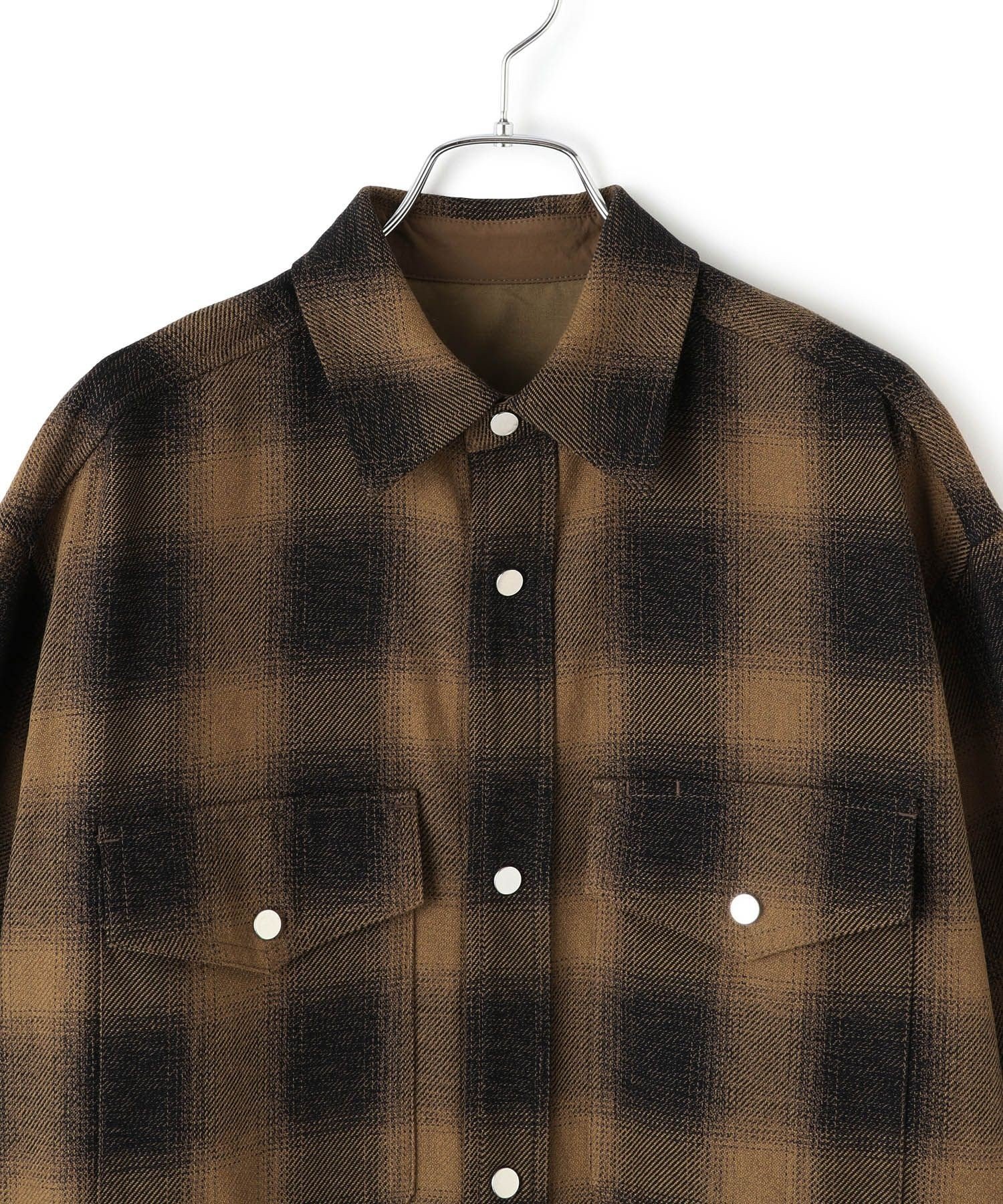 ADAM ET ROPE'｜オンブレチェックシャツ | Rakuten Fashion(楽天