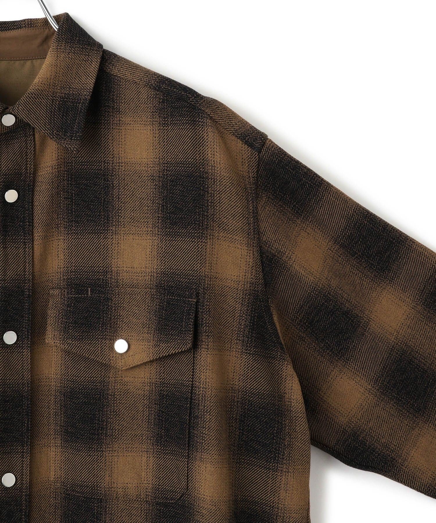 ADAM ET ROPE'｜オンブレチェックシャツ | Rakuten Fashion(楽天