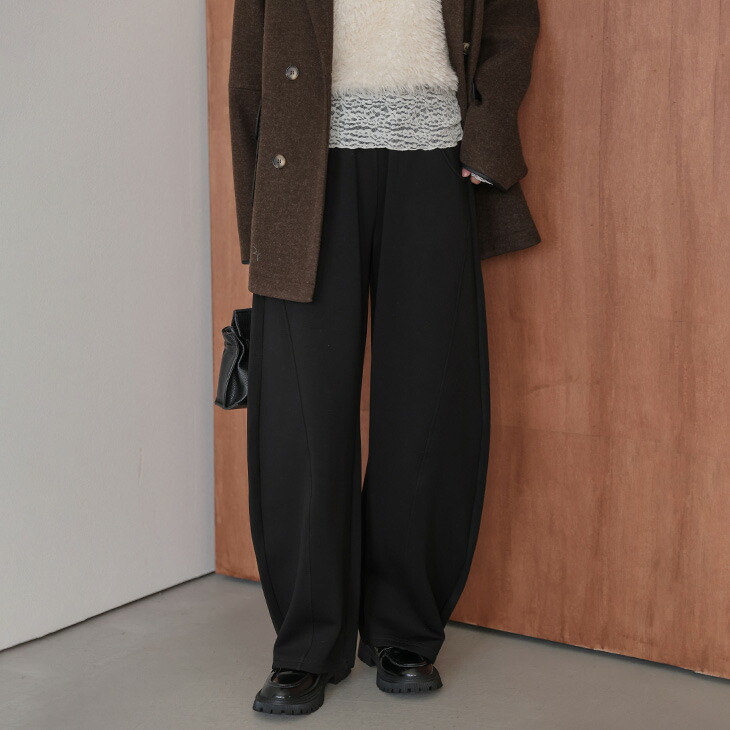 楽天市場】【半額クーポン対象】カーブパンツ フリース 裏起毛 ワイド