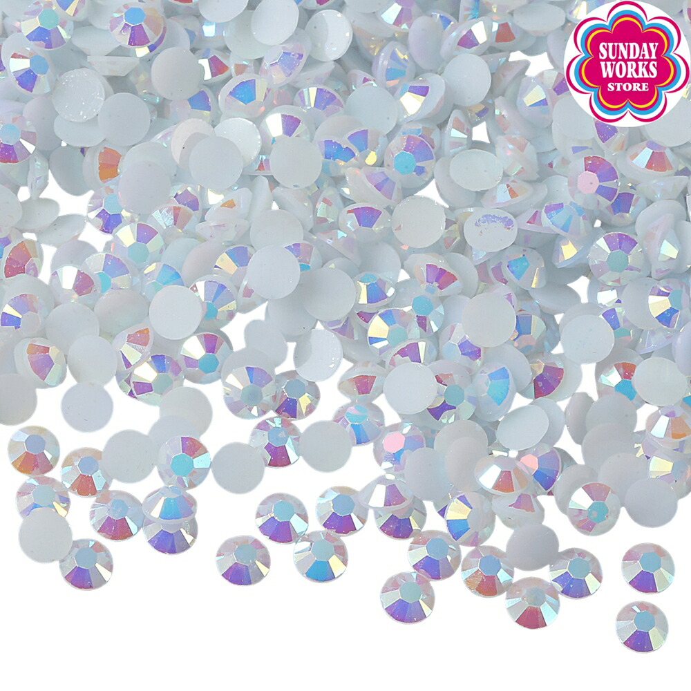 楽天市場】ミルキーストーン 高分子ストーン ラインストーン 白 黒 2mm