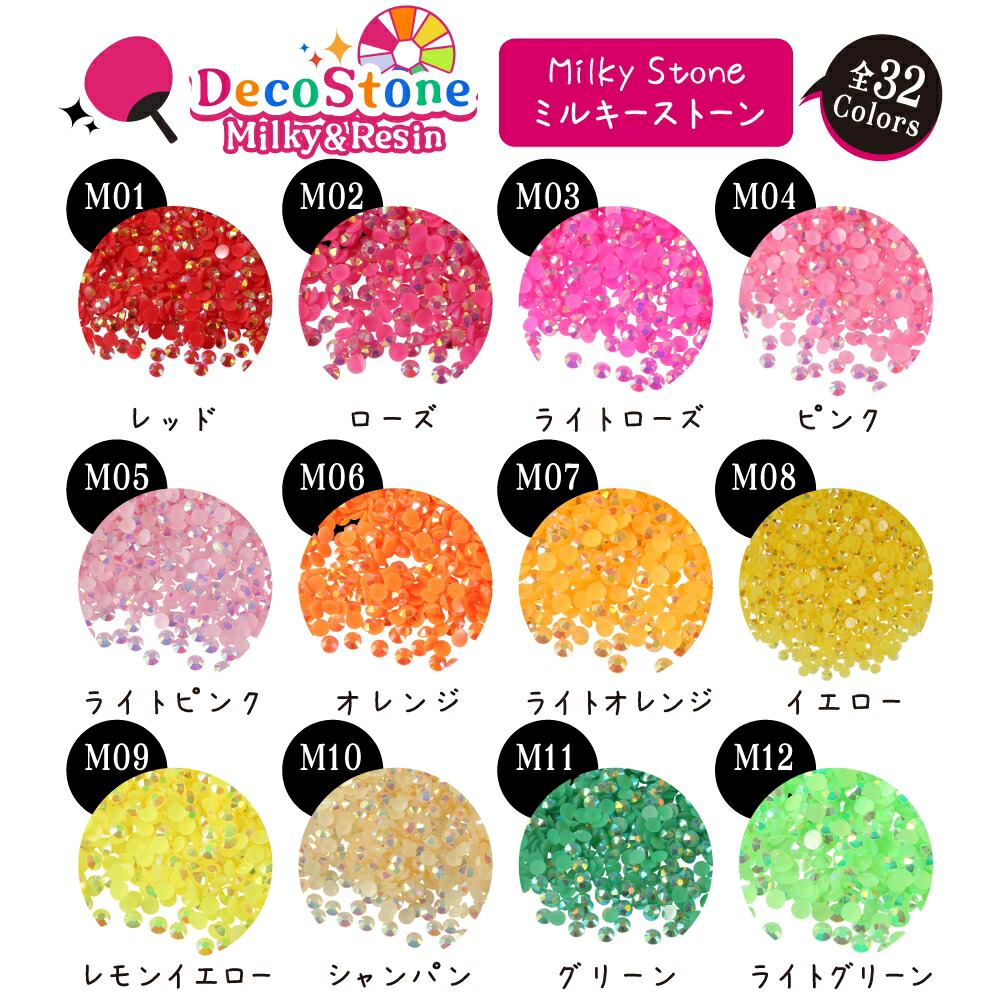 楽天市場】ミルキーストーン ラインストーン 高分子ストーン 大容量