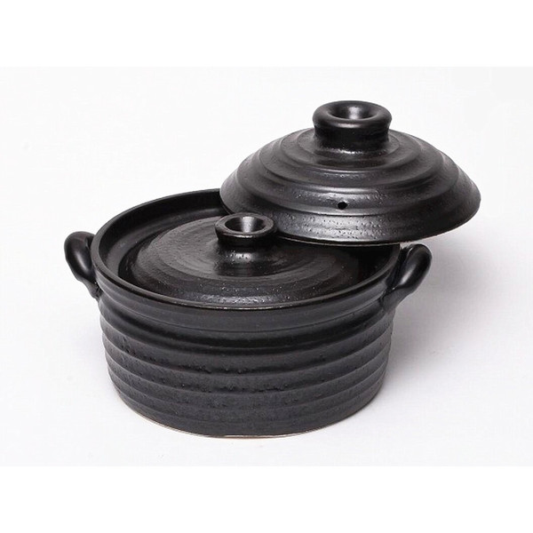 楽天市場】IHマルチ炊飯鍋 3合炊ご飯釜 二重蓋 黒釉メタルIH 1.9L ih