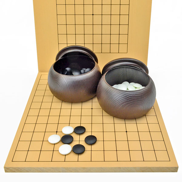 楽天市場】木製新桂9路13路囲碁セット※新桂13路9路盤・ガラス碁石桜