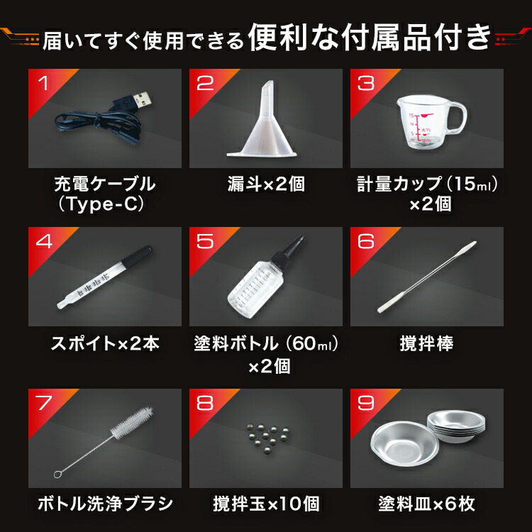 楽天市場】充電式 エアブラシ トリガー式 ガンプラ 塗装 【プロ監修