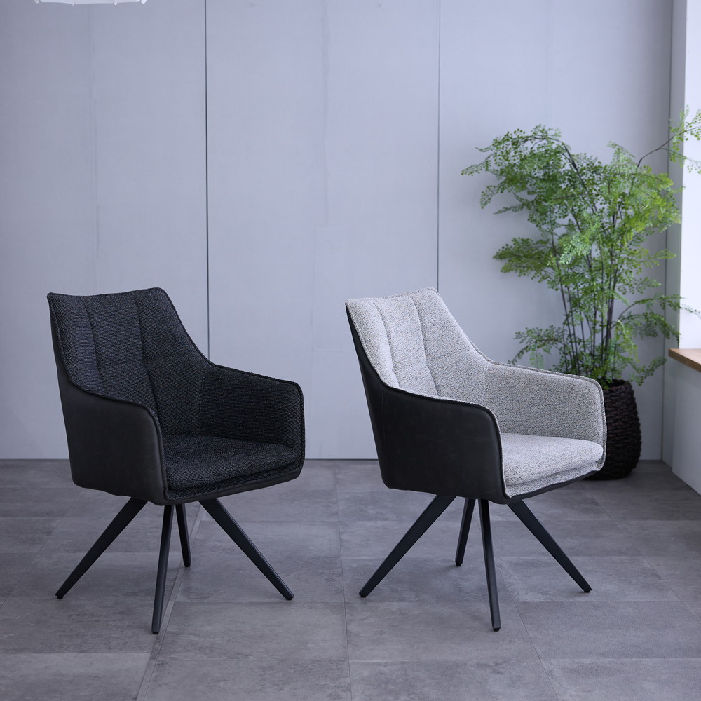 楽天市場】INF ダイニングチェア 2脚セット 回転式 ファブリック