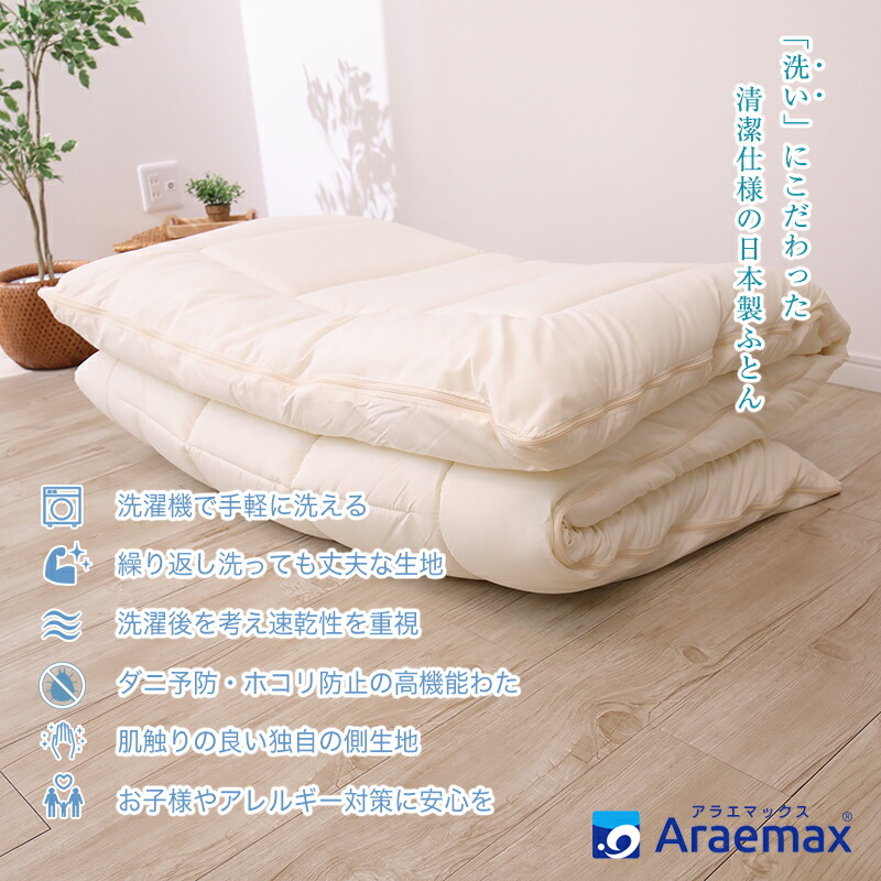 楽天市場】ウォシュロン完全分割着脱式洗える敷布団ダブルサイズ（140