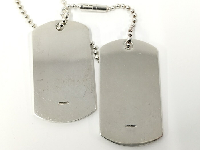 楽天市場】GUCCI ネックレス ドッグタグ ダブルプレート シルバー